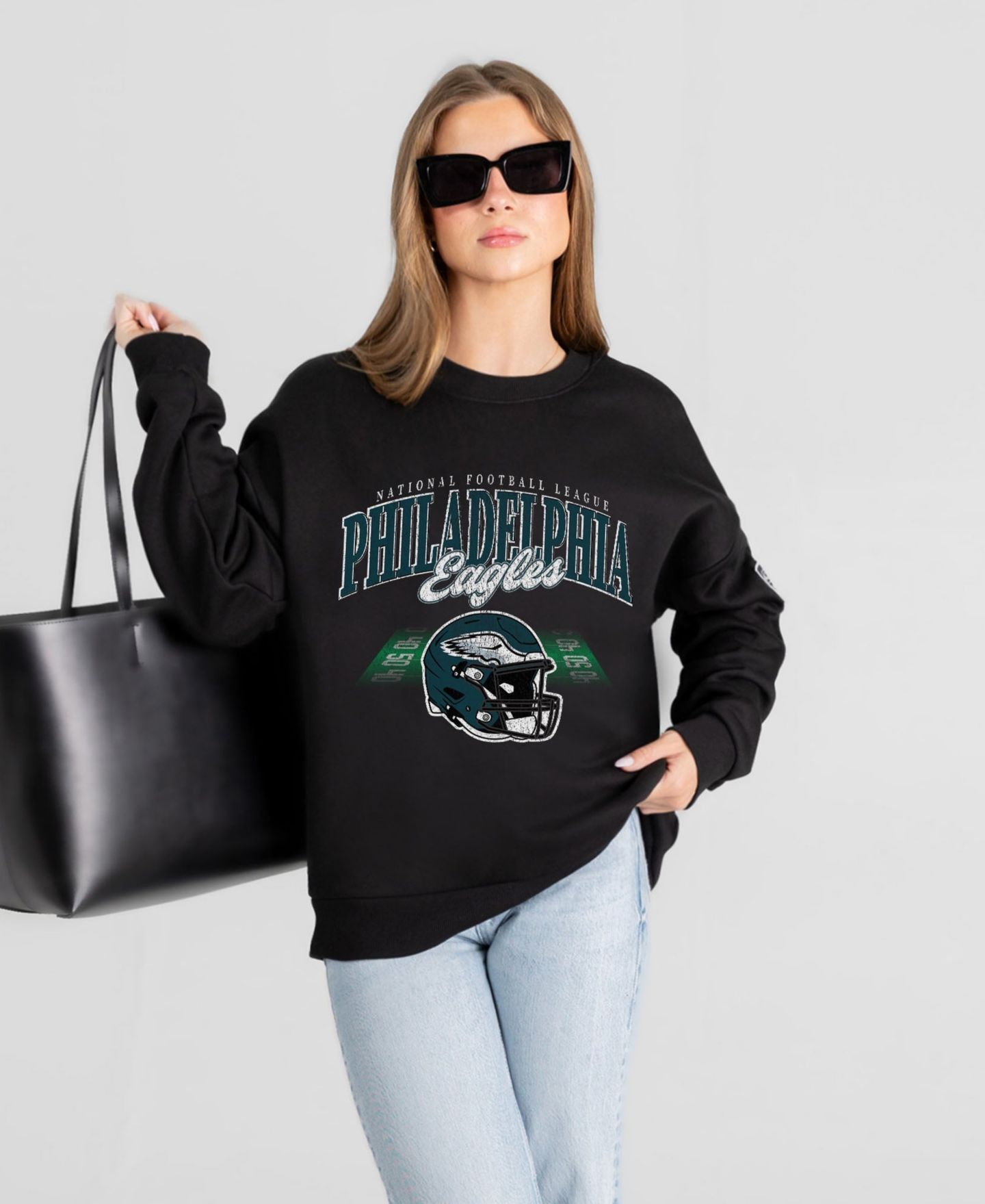 Женская толстовка Gameday Couture Black Philadelphia Eagles Field Focus Black Label Premium Drop Shoulder — фото 1