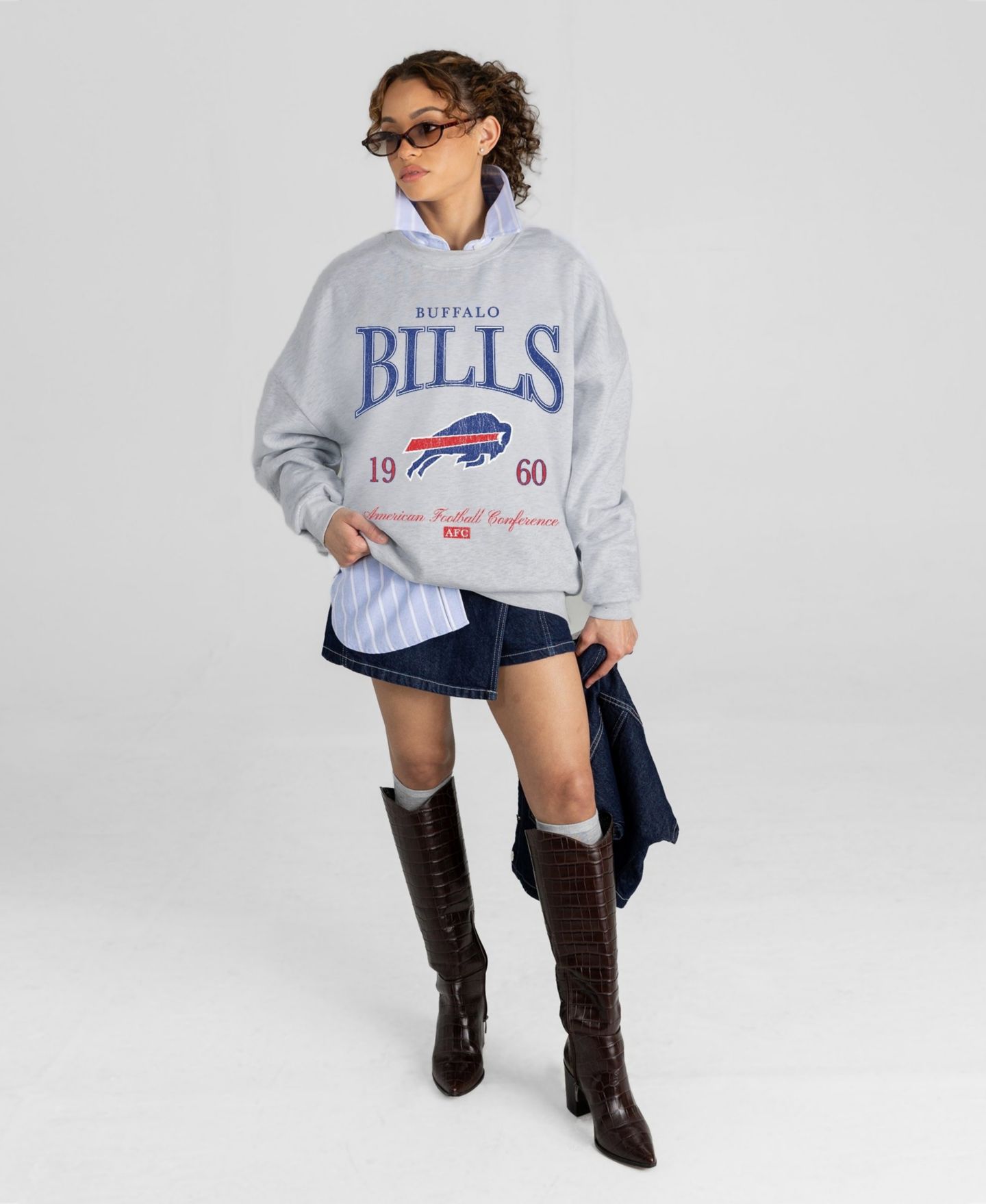 Женская толстовка Gameday Couture Ash Buffalo Bills Instant Classic Oversized Premium Drop Shoulder — фото 3