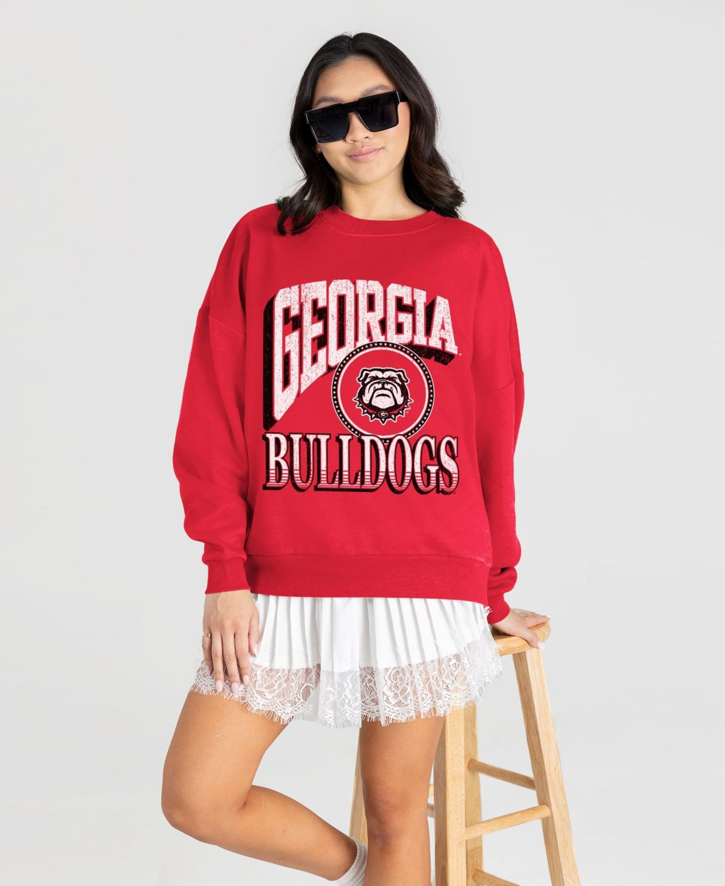 Женская толстовка Gameday Couture Red Georgia Bulldogs Main Character Oversized Premium Drop Shoulder — фото 3