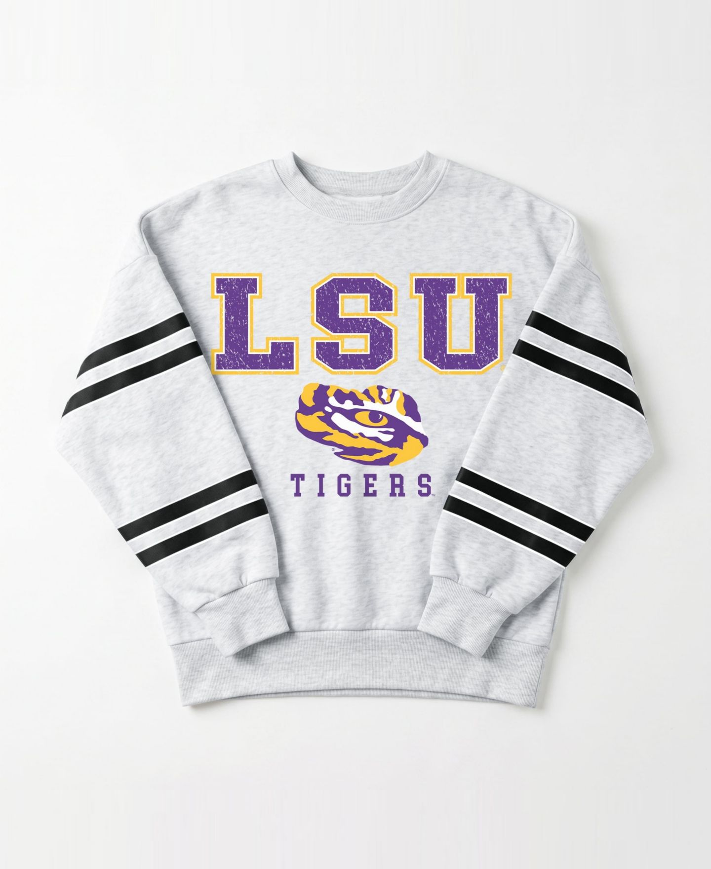 Женская толстовка Gameday Couture Ash LSU Tigers Stadium Stripes Oversized Fleece — фото 6