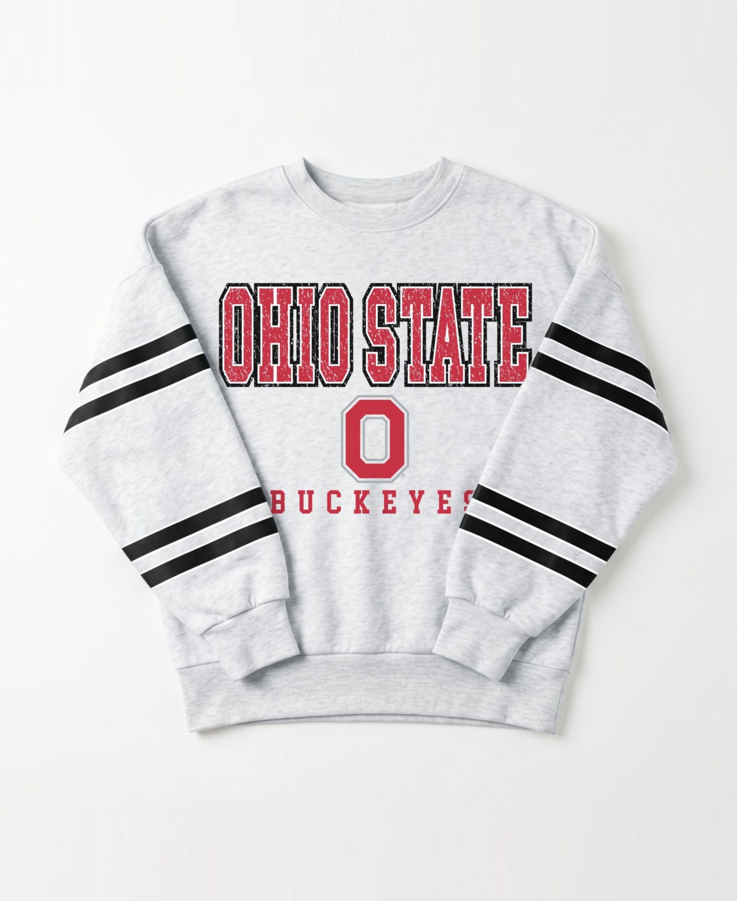 Женская толстовка Gameday Couture Ash Ohio State Buckeyes Stadium Stripes Oversized Fleece — фото 6