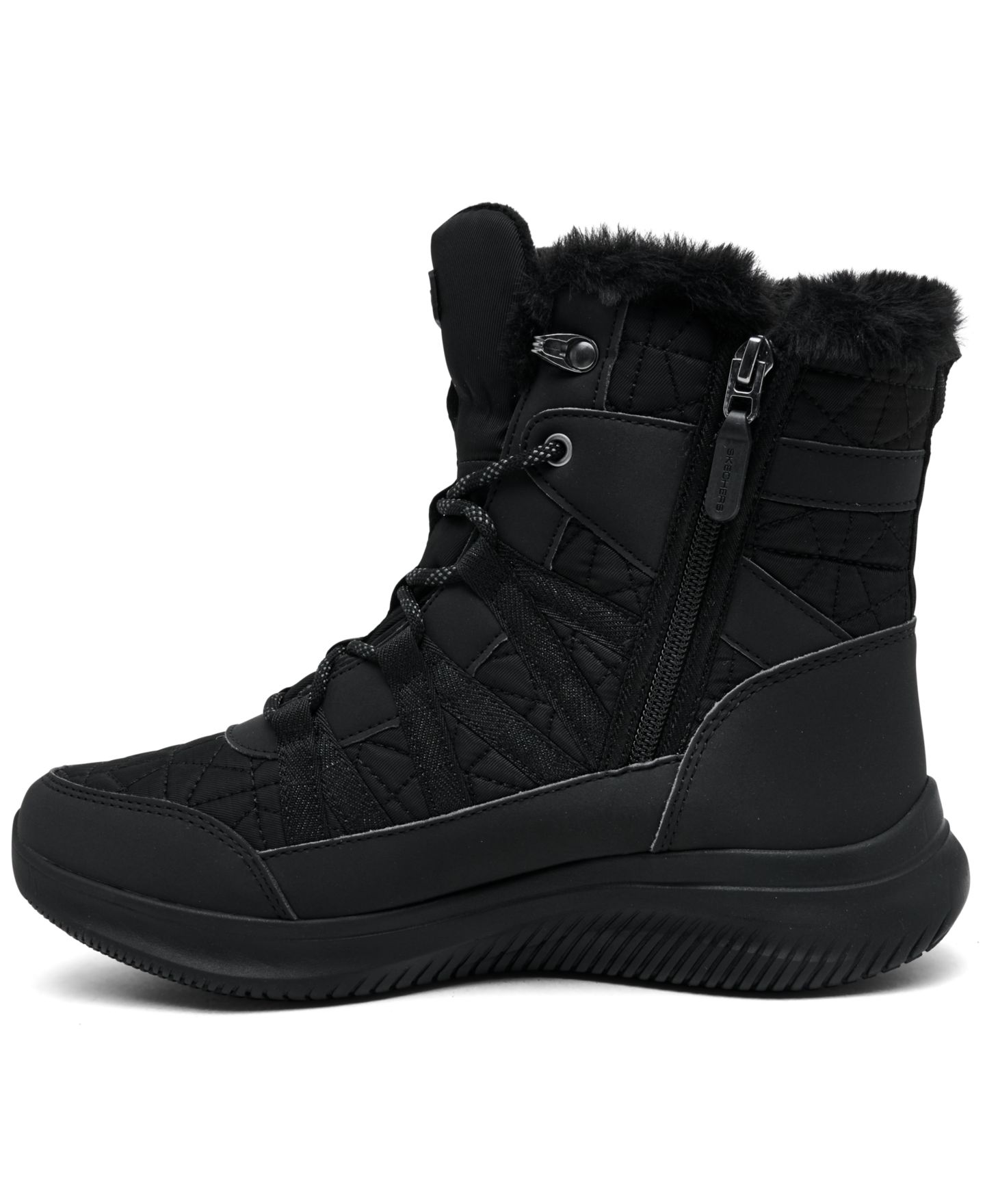 Женские кроссовки Skechers Slip-Ins: Ultra Flex 4.0 - Winter Rush Sneaker, цвет: Чёрный — фото 3