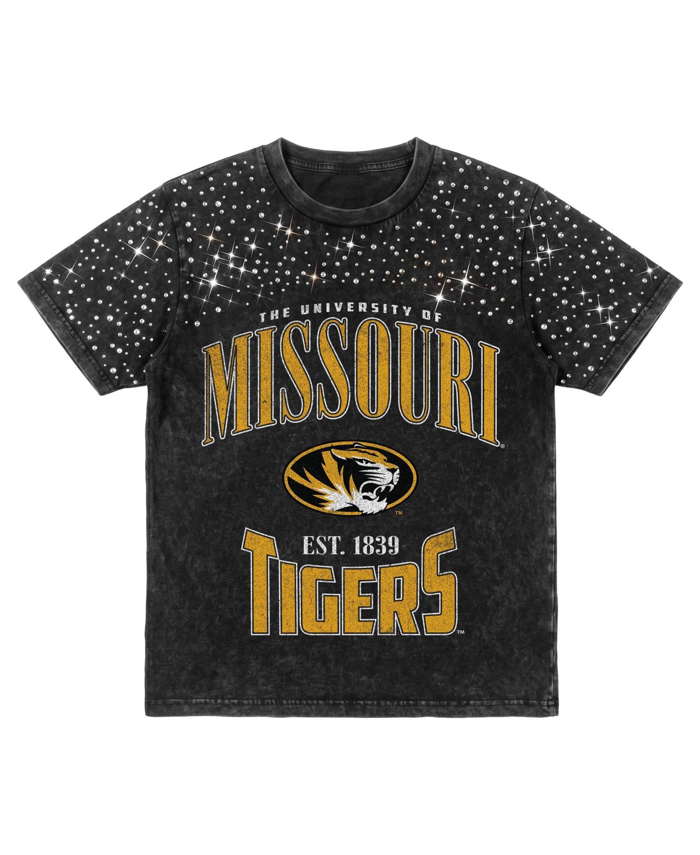 Женская футболка Gameday Couture Black Missouri Tigers In the Zone Washed Micro Rhinestone — фото 6