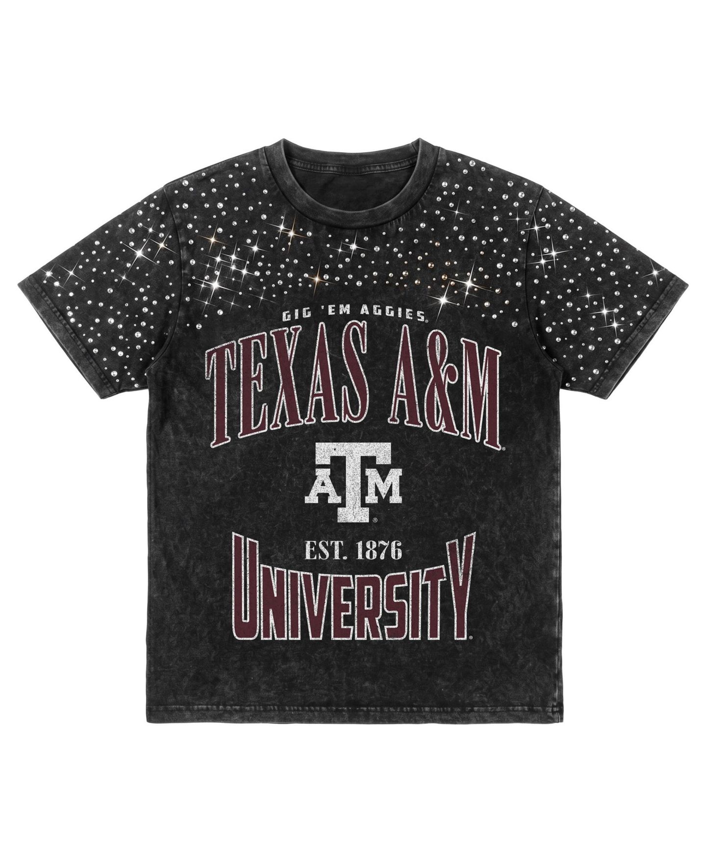 Женская футболка Gameday Couture Black Texas A&M Aggies In the Zone Washed Micro Rhinestone — фото 6
