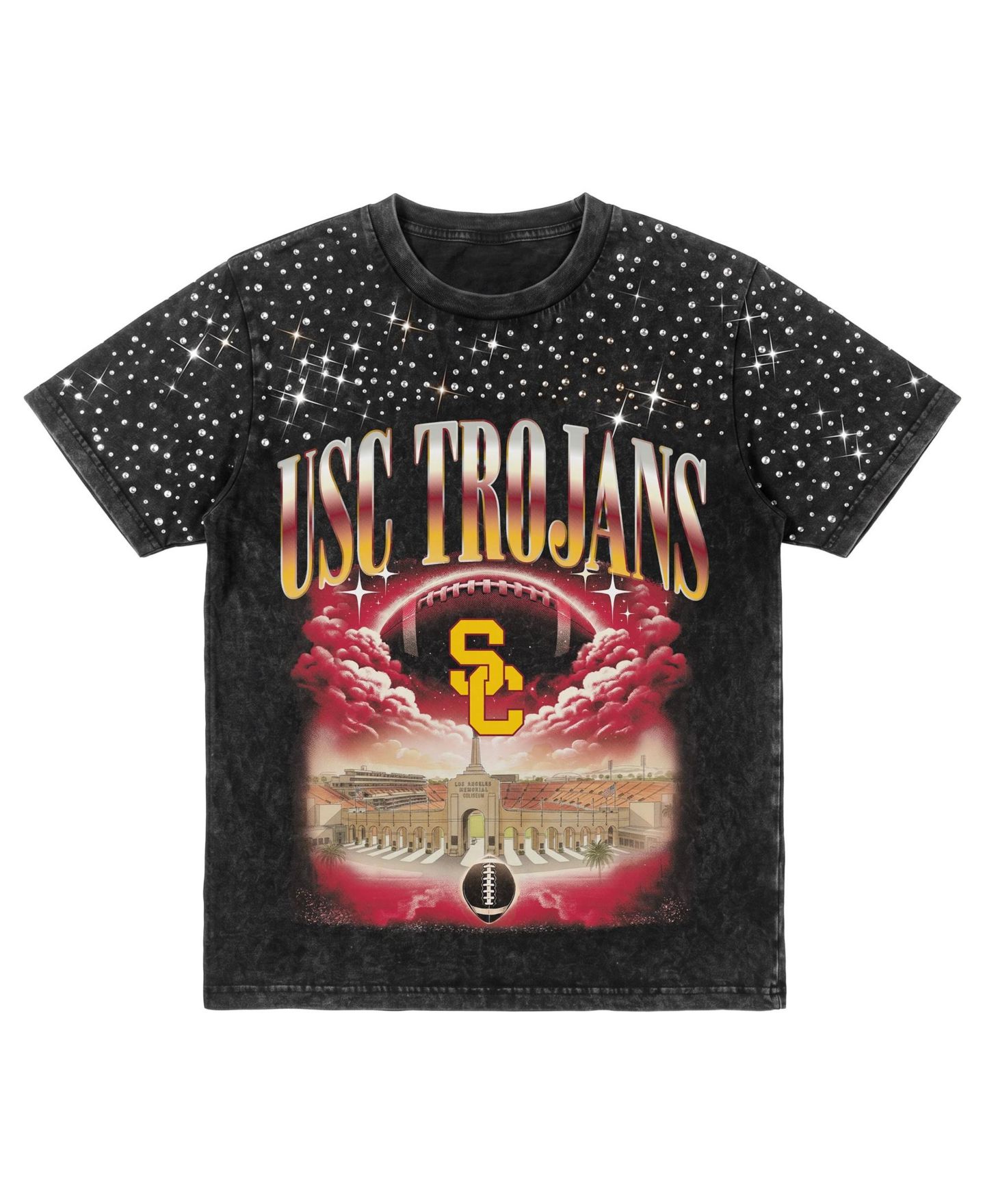 Женская футболка Gameday Couture Black USC Trojans Dream Big Washed Micro Rhinestone — фото 5