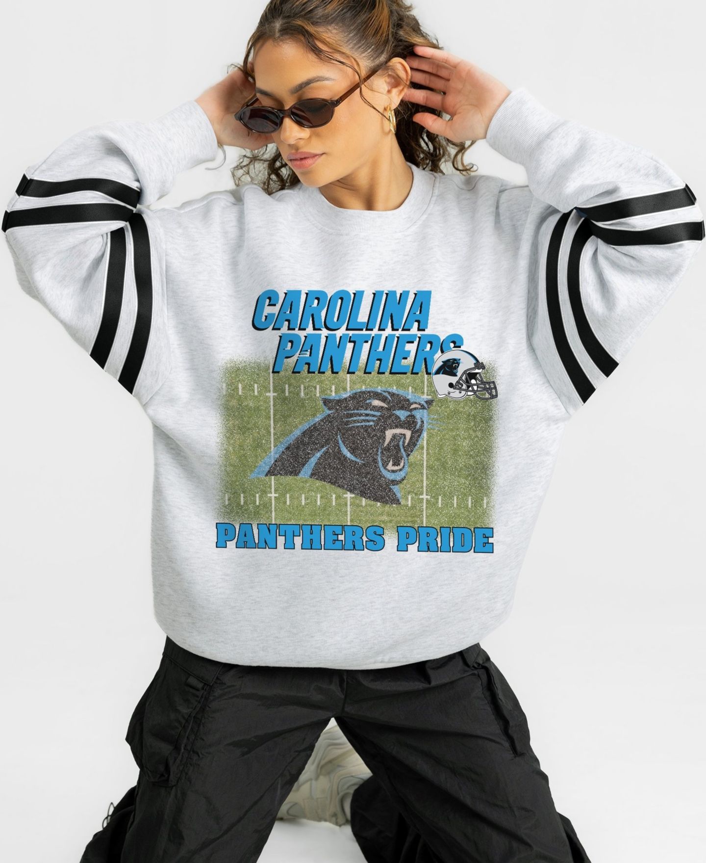 Женская толстовка Gameday Couture Ash Carolina Panthers Off the Grid Oversized Fleece — фото 4