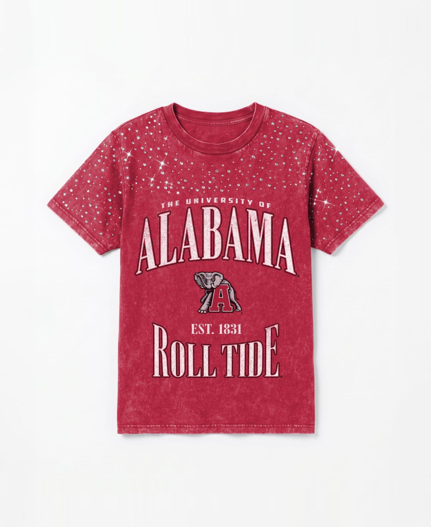 Женская футболка Gameday Couture Crimson Alabama Crimson Tide Sparkle Score Washed Micro Rhinestone — фото 6