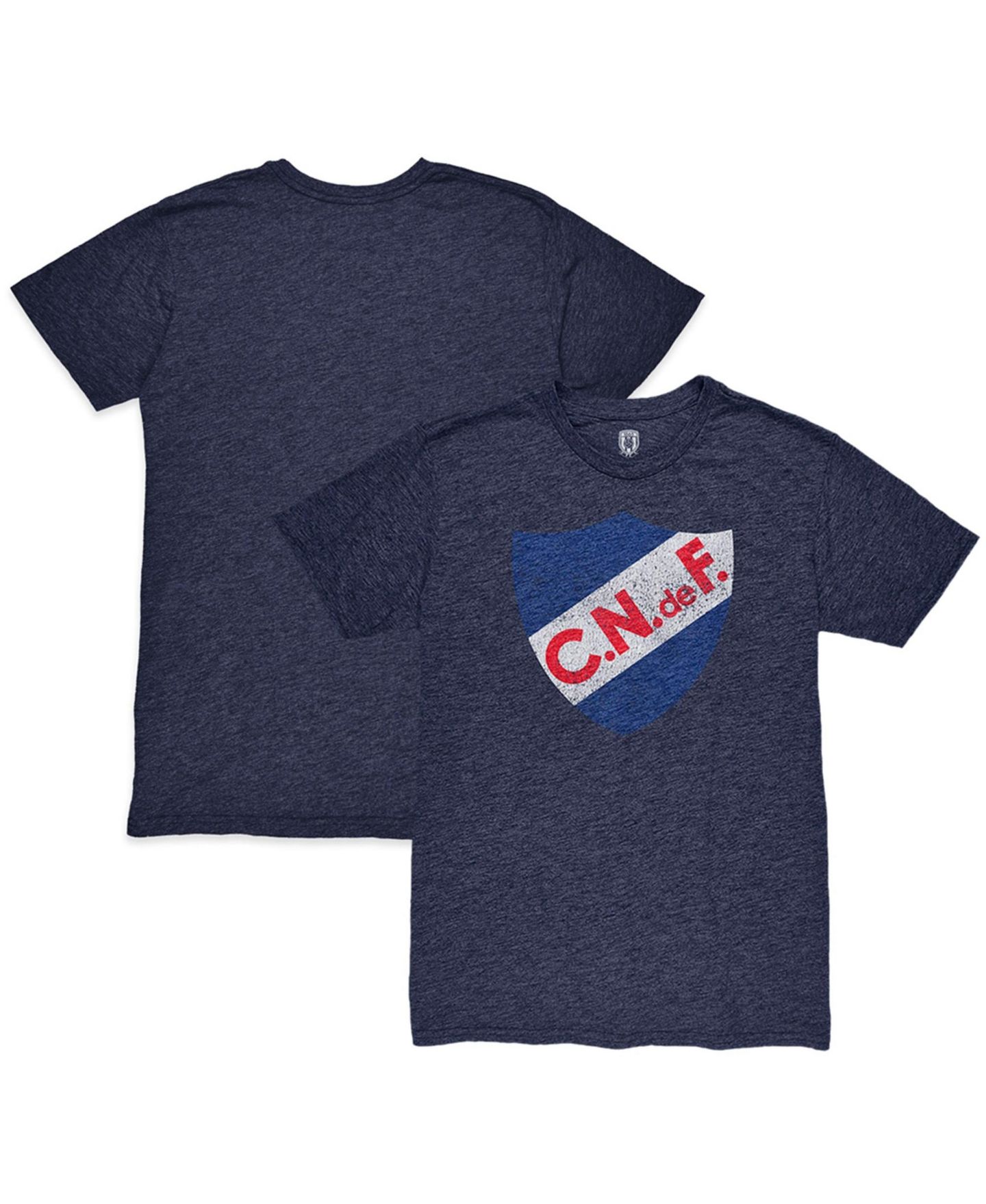 Мужская футболка 1863FC Heather Navy Club Nacional de Football Color Crest Twisted Tri-Blend Slub — фото 1