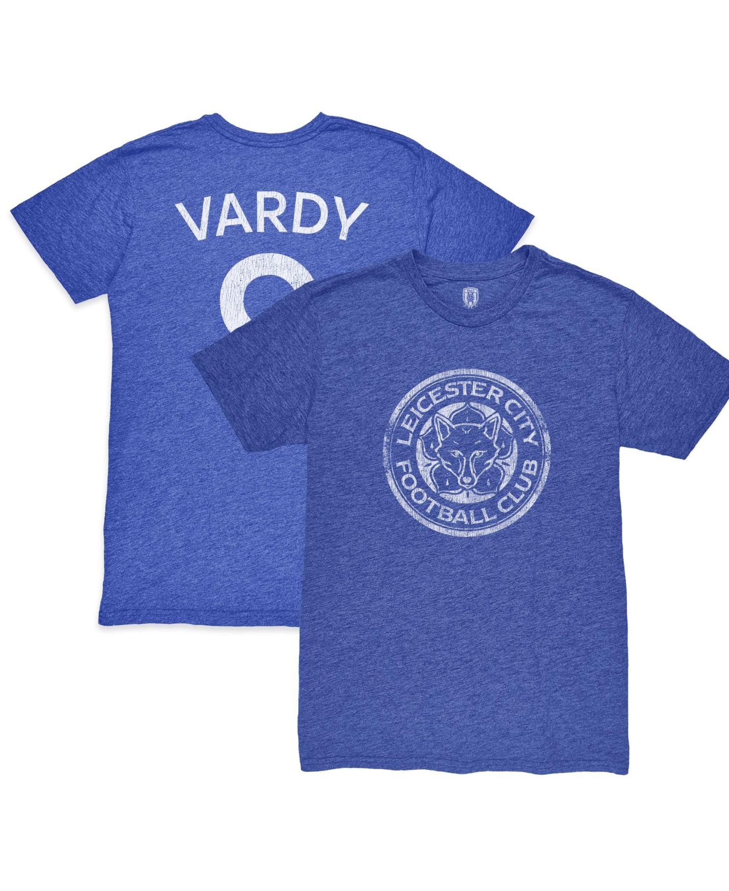 Мужская футболка 1863FC Jamie Vardy Blue Leicester City Player Vintage Twisted Slub Tri-Blend — фото 1