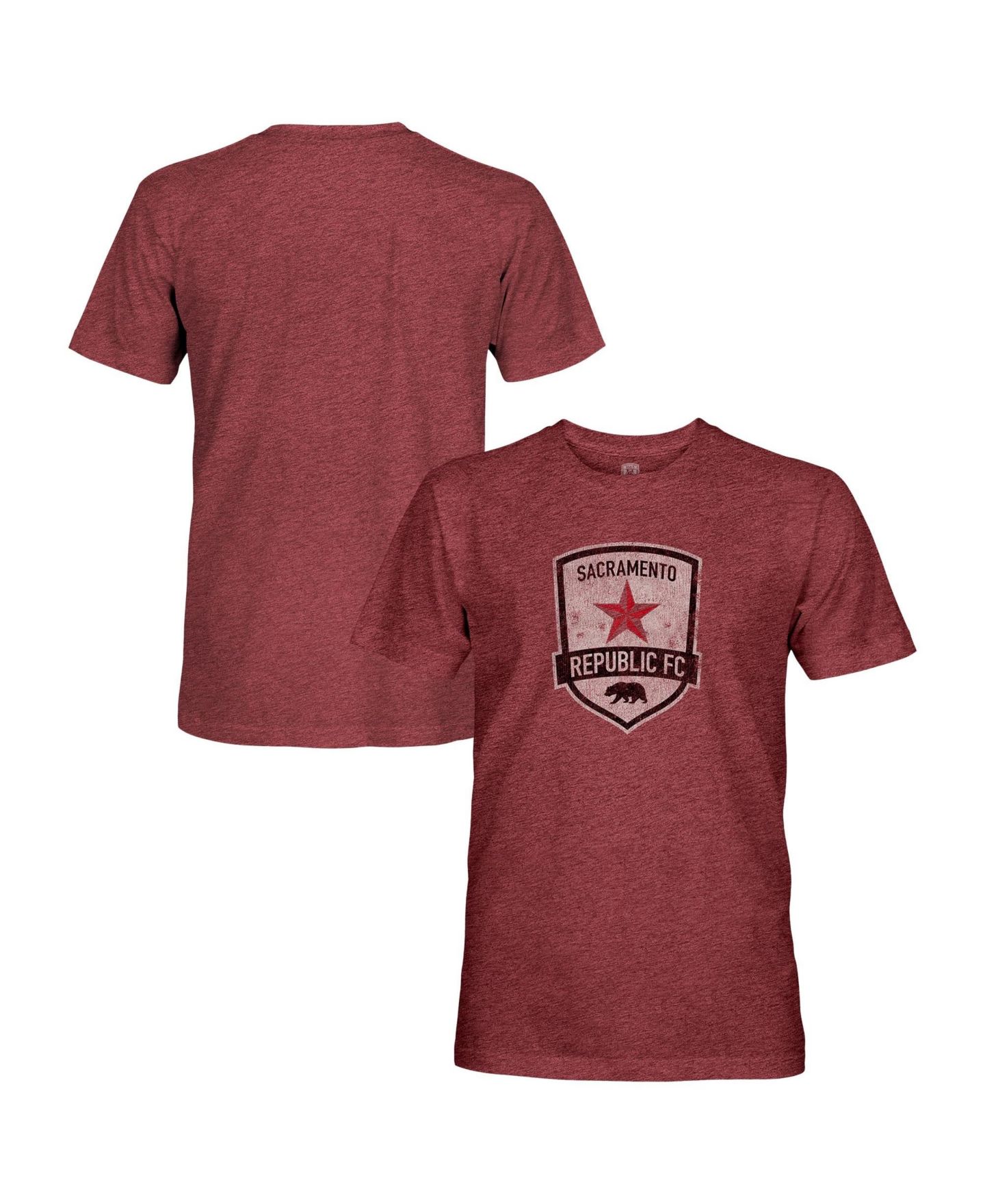 Мужская футболка 1863FC Burgundy Sacramento Republic FC Vintage Tri-Blend — фото 1