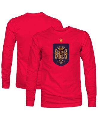 Men's Red Spain National Team Color Badge Long-Sleeve T-Shirt