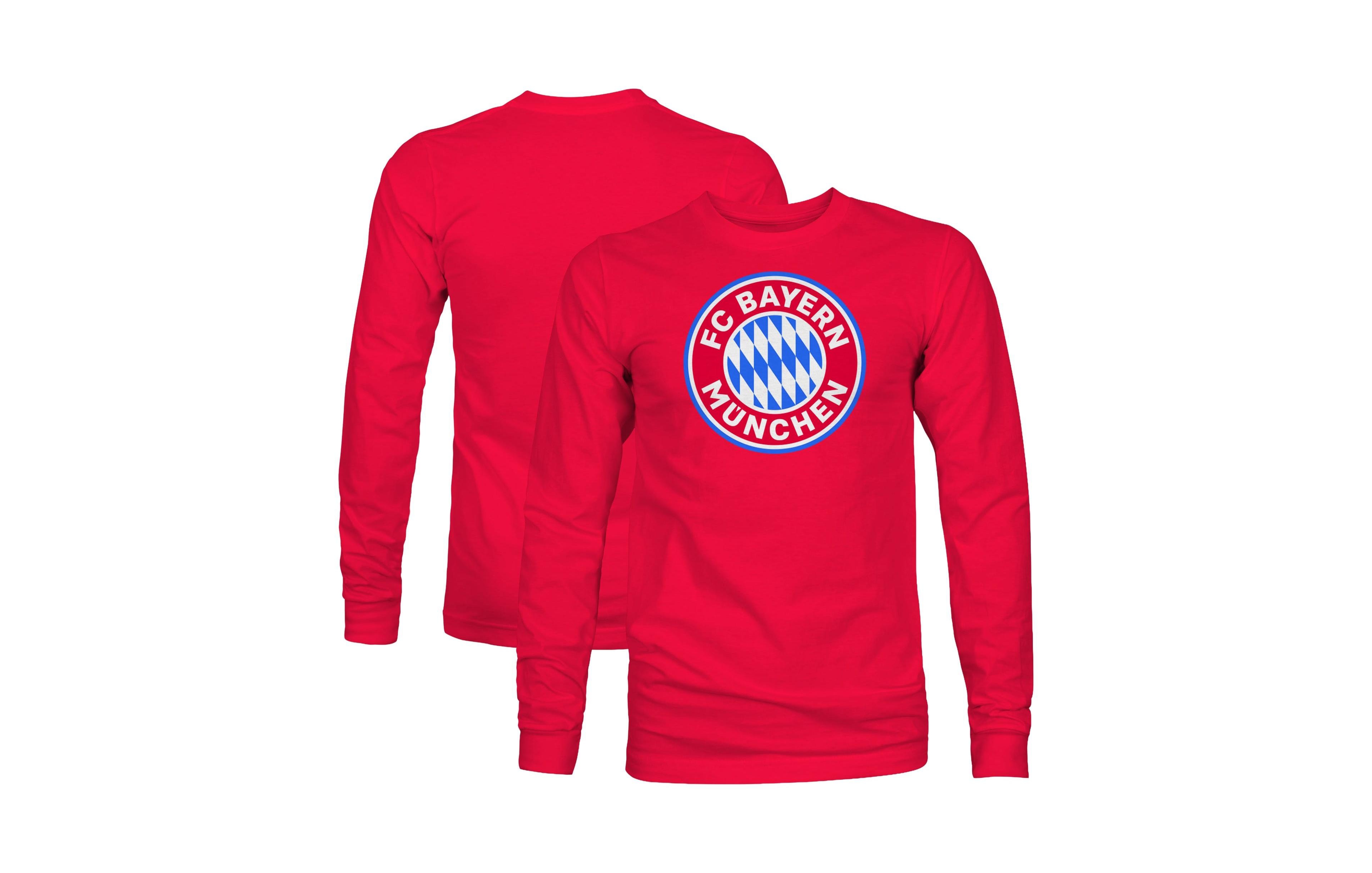 1863FC Men's Red Bayern Munich Color Badge Long-Sleeve T-Shirt