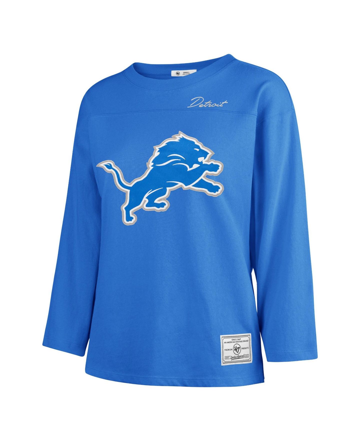 Женская футболка '47 Brand Blue Detroit Lions Game Nod Timeless Long-Sleeve — фото 2