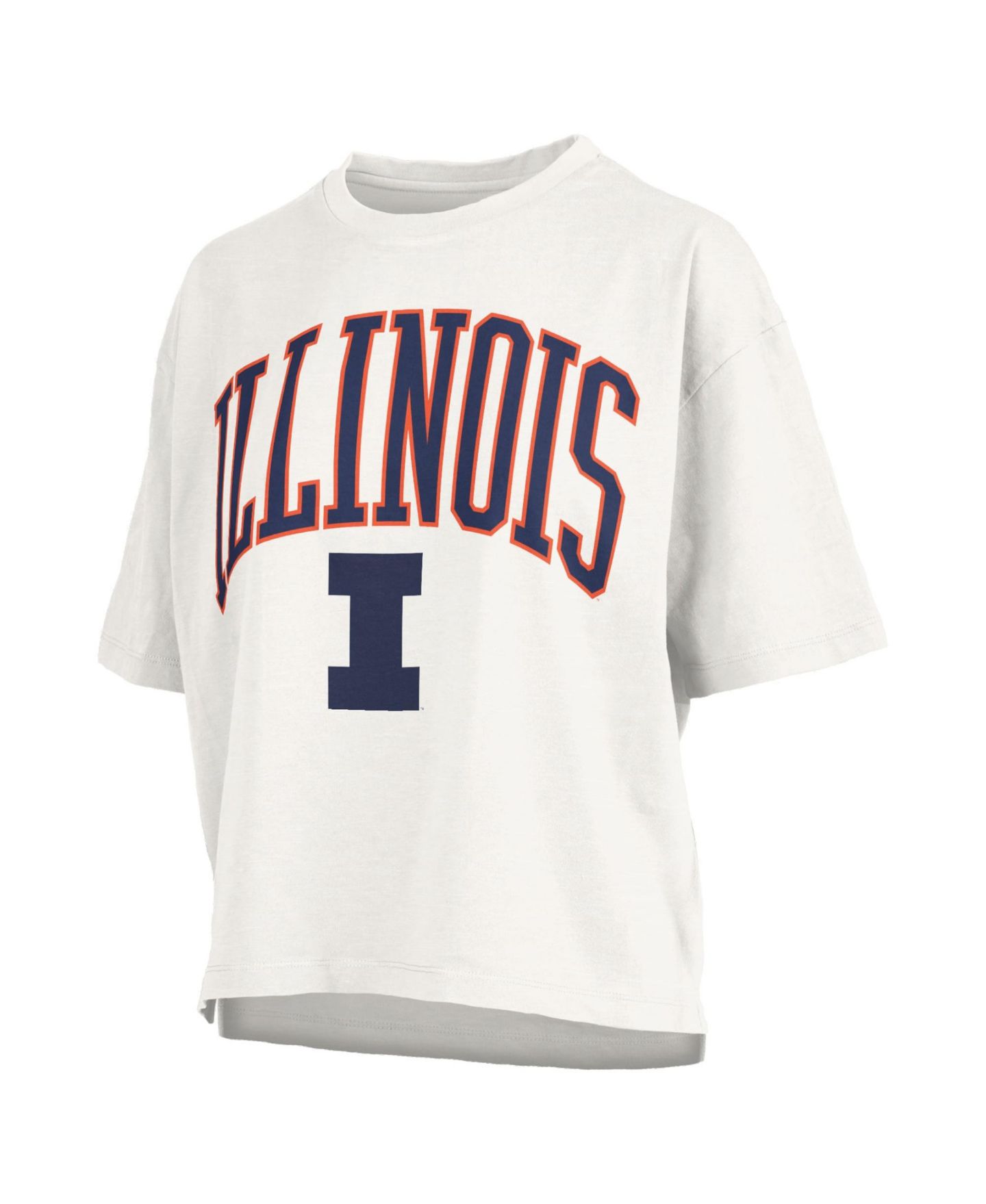 Женская футболка Pressbox White Illinois Fighting Illini Oversized Nelson Arch Over Logo Slub — фото 2
