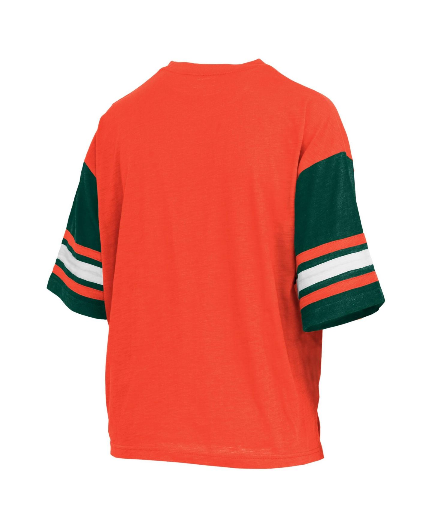 Женская футболка Pressbox Orange Miami Hurricanes Sunday Color block Seal Slub — фото 3