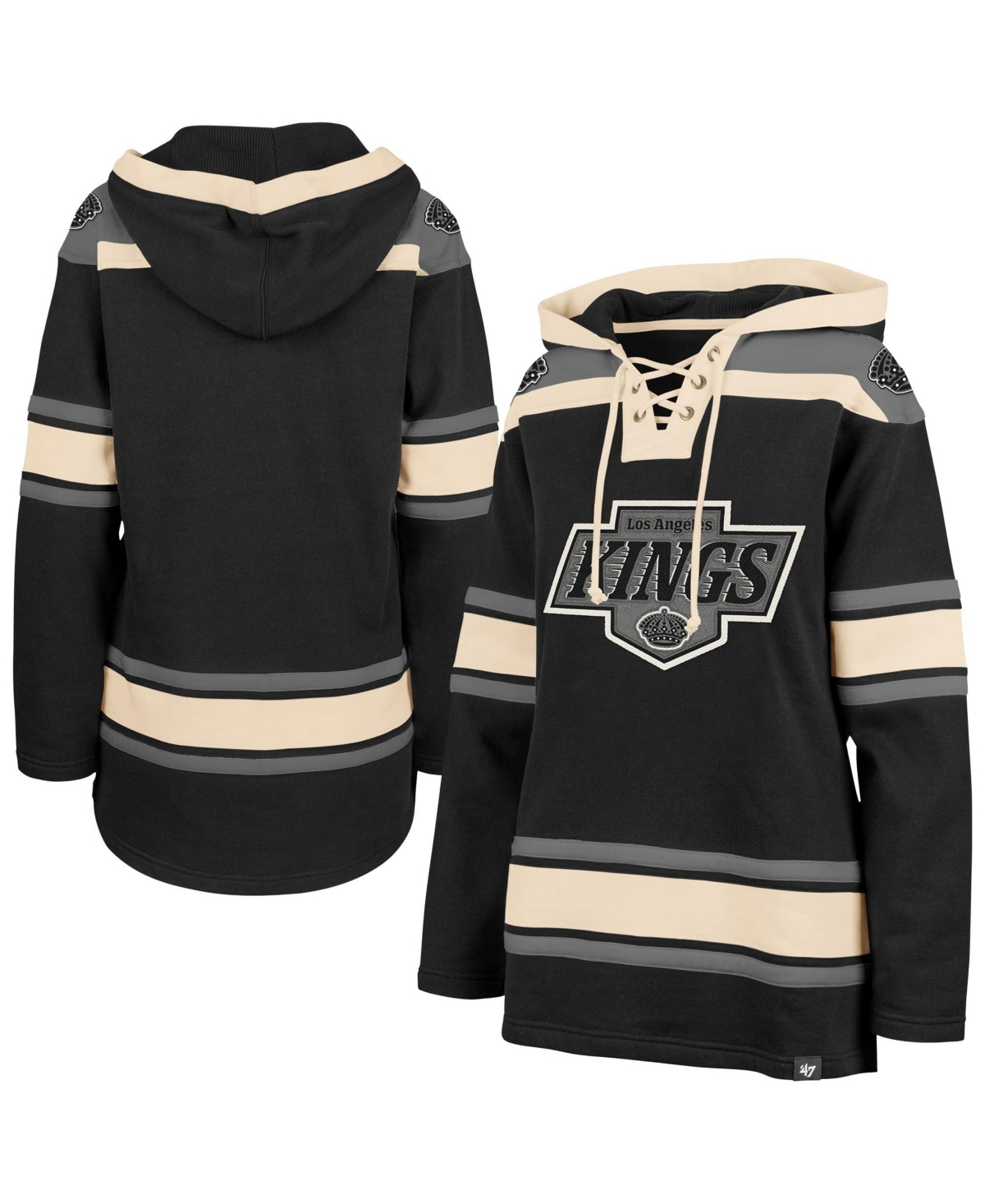 '47 Brand Women's Black Los Angeles Kings Superior Lacer Pullover Hoodie - Black