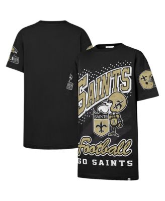 Women's Black New Orleans Saints Oversized Gemstone Swash T-Shirt Dress