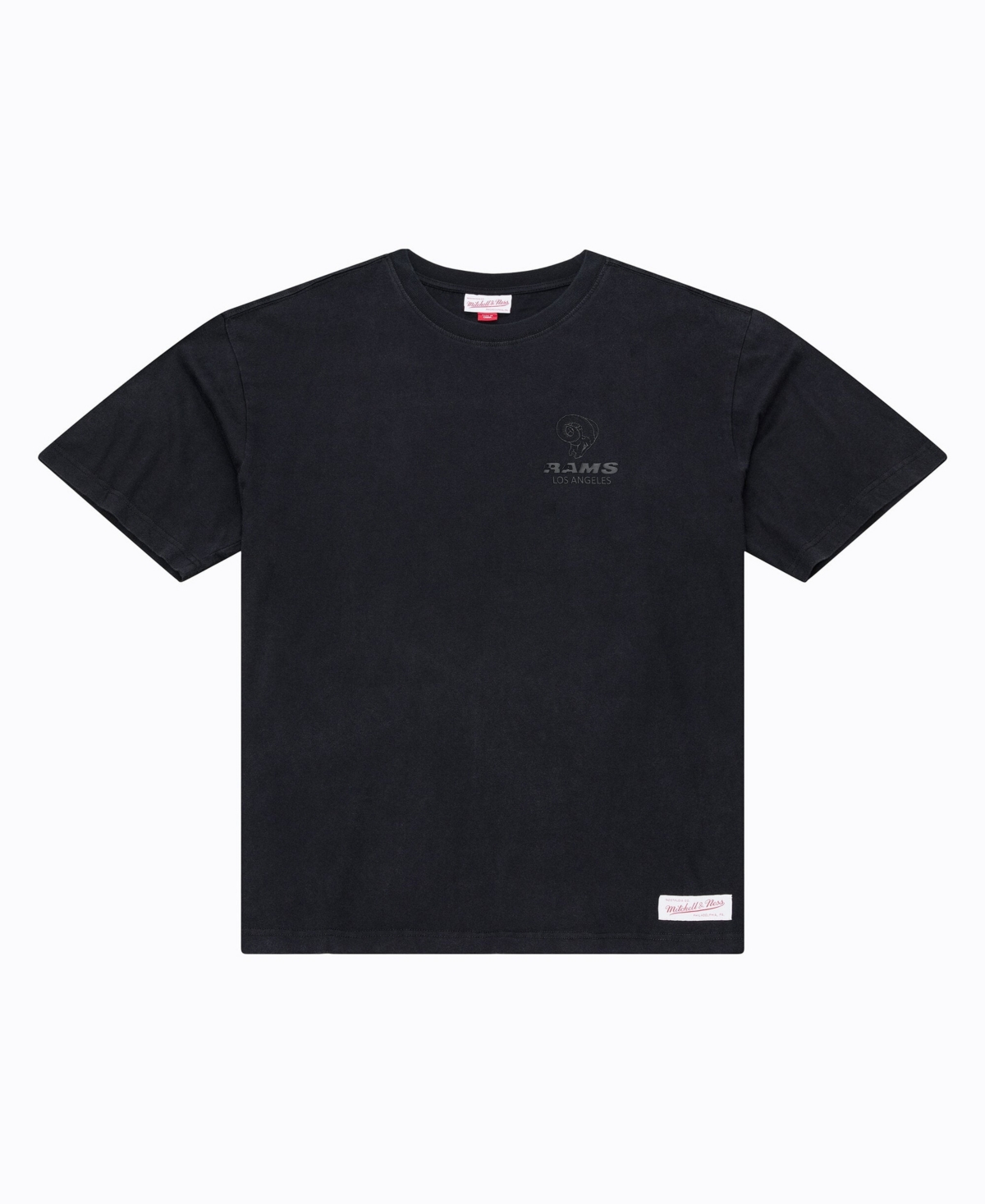 Mitchell & Ness Men's Black Los Angeles Rams Core Essentials Micro Logo T-Shirt - Black