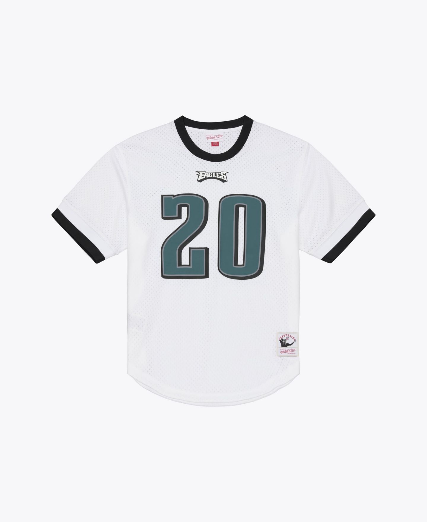 Мужской топ Mitchell & Ness Brian Dawkins White Philadelphia Eagles Retired Player Name & Number Mesh — фото 2
