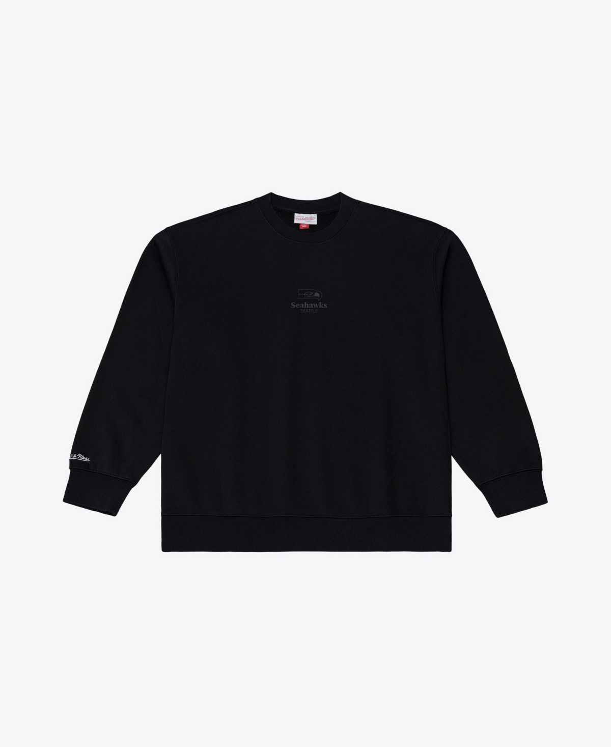 Mitchell & Ness Men's Black Seattle Seahawks Core Essentials Micro Logo Fleece Sweatshirt - Black