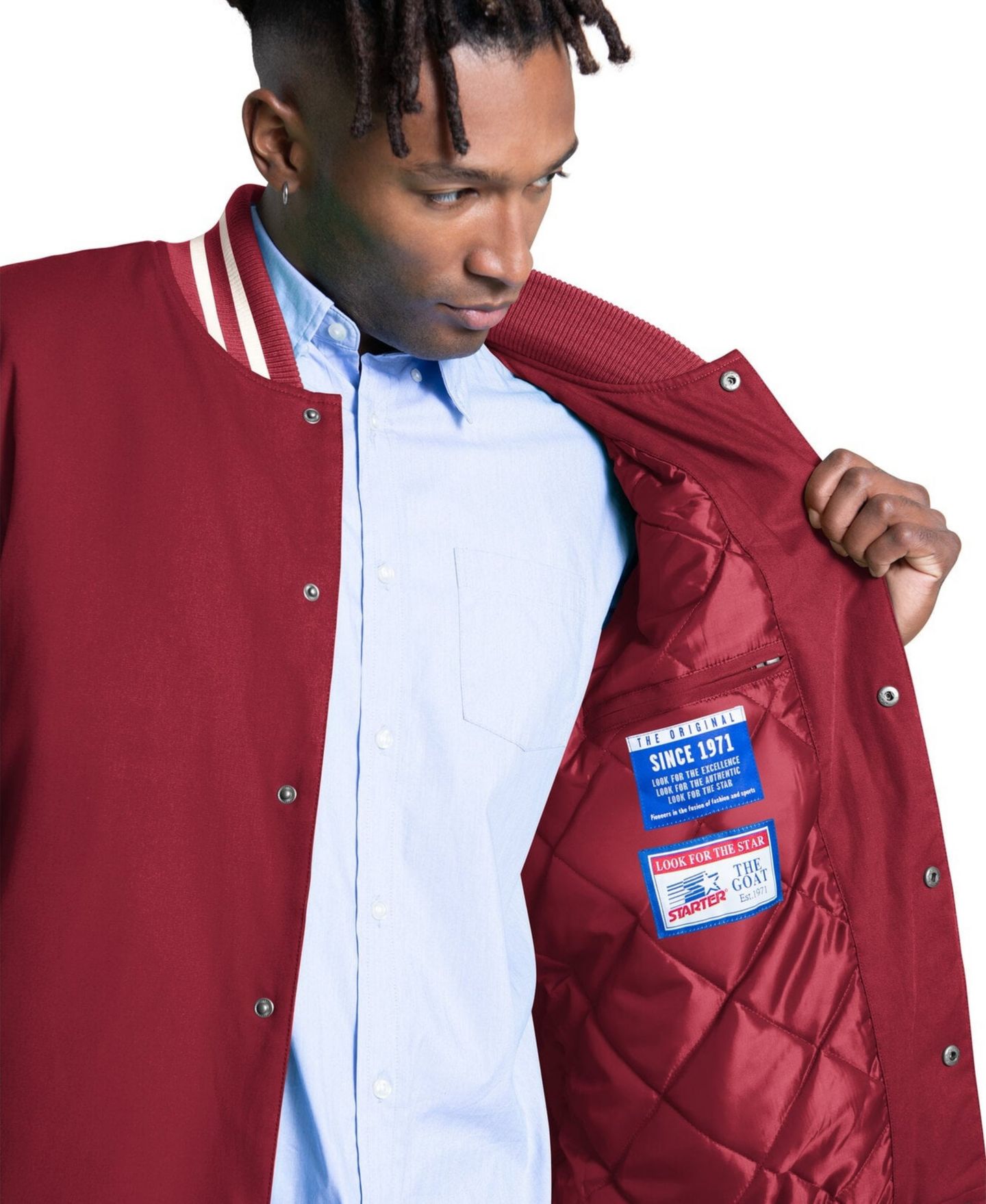 Мужская куртка Starter Crimson Alabama Crimson Tide Spectator Varsity Full Snap — фото 3