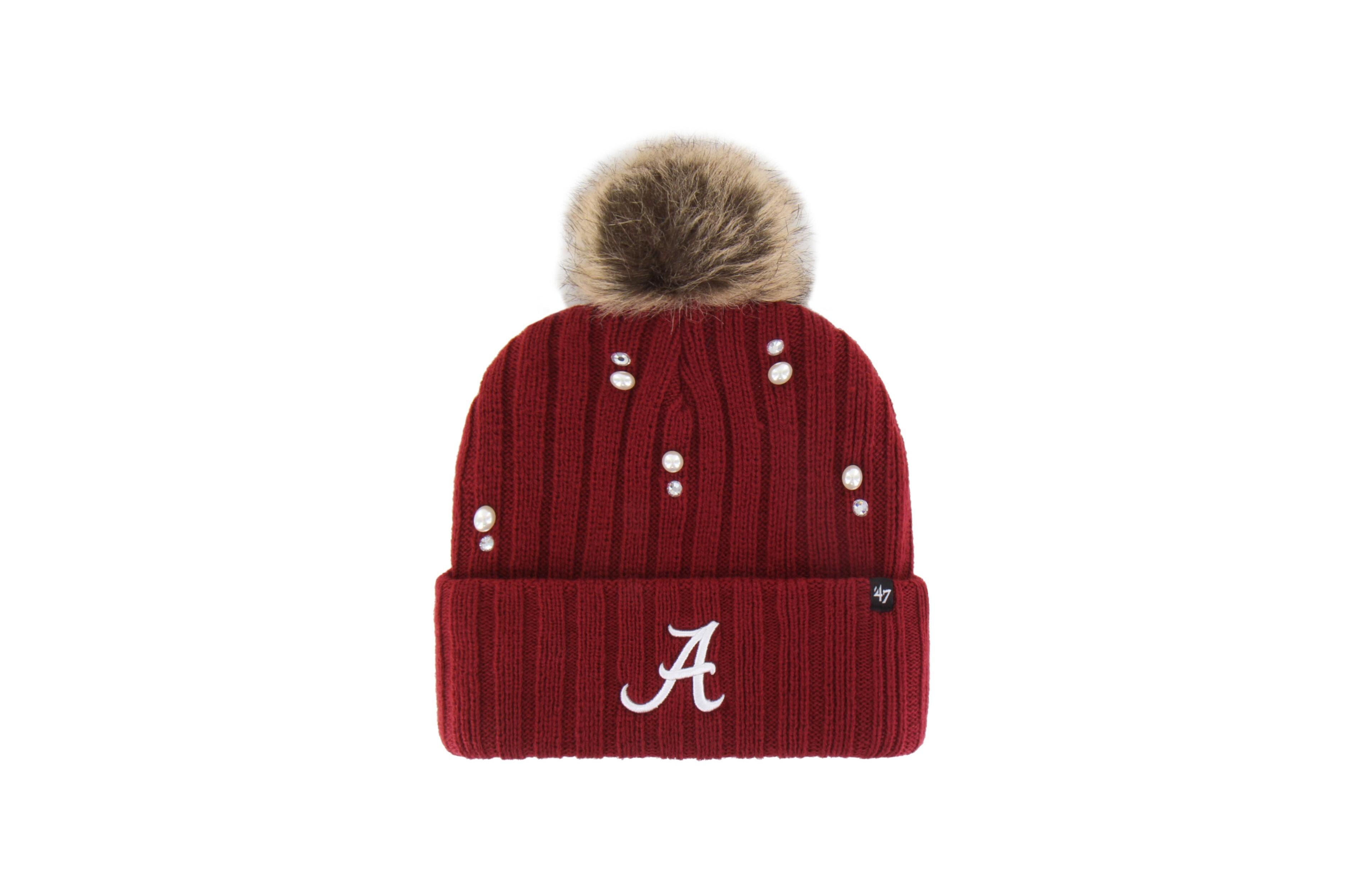 '47 Brand Women's Crimson Alabama Crimson Tide Pearl Fur Knit Pom Hat