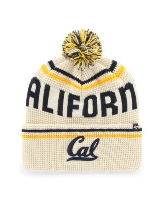 Men's and Women's Cream Cal Bears Quattrle Waffle Cuffed Knit Pom Hat
