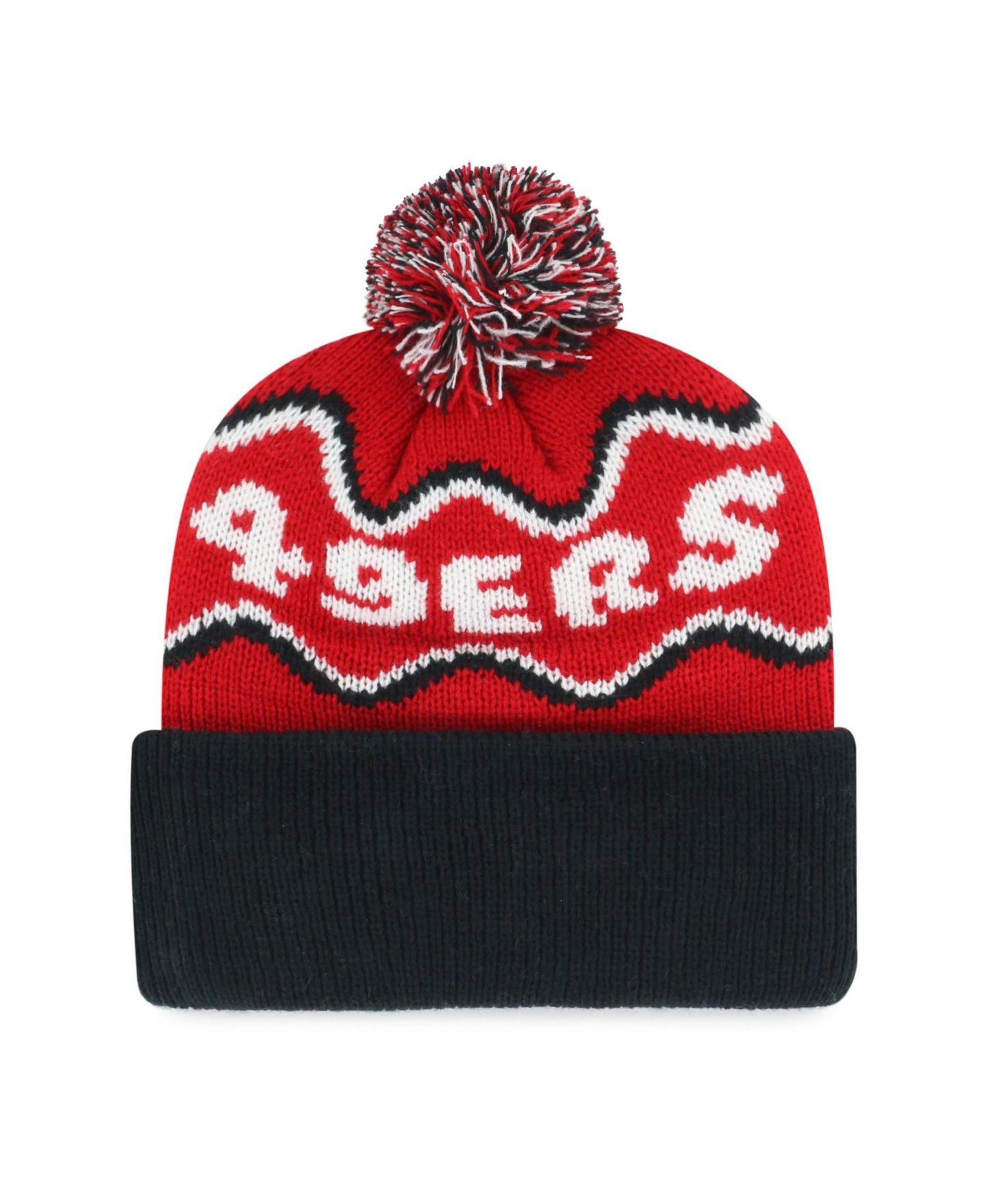Женская шапка '47 Brand Preschool Scarlet San Francisco 49ers Squiggle Script Cuffed Knit Hat — фото 2