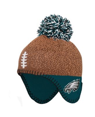 Baby Boys' and Girls' Brown Philadelphia Eagles Football Head Knit Pom Hat