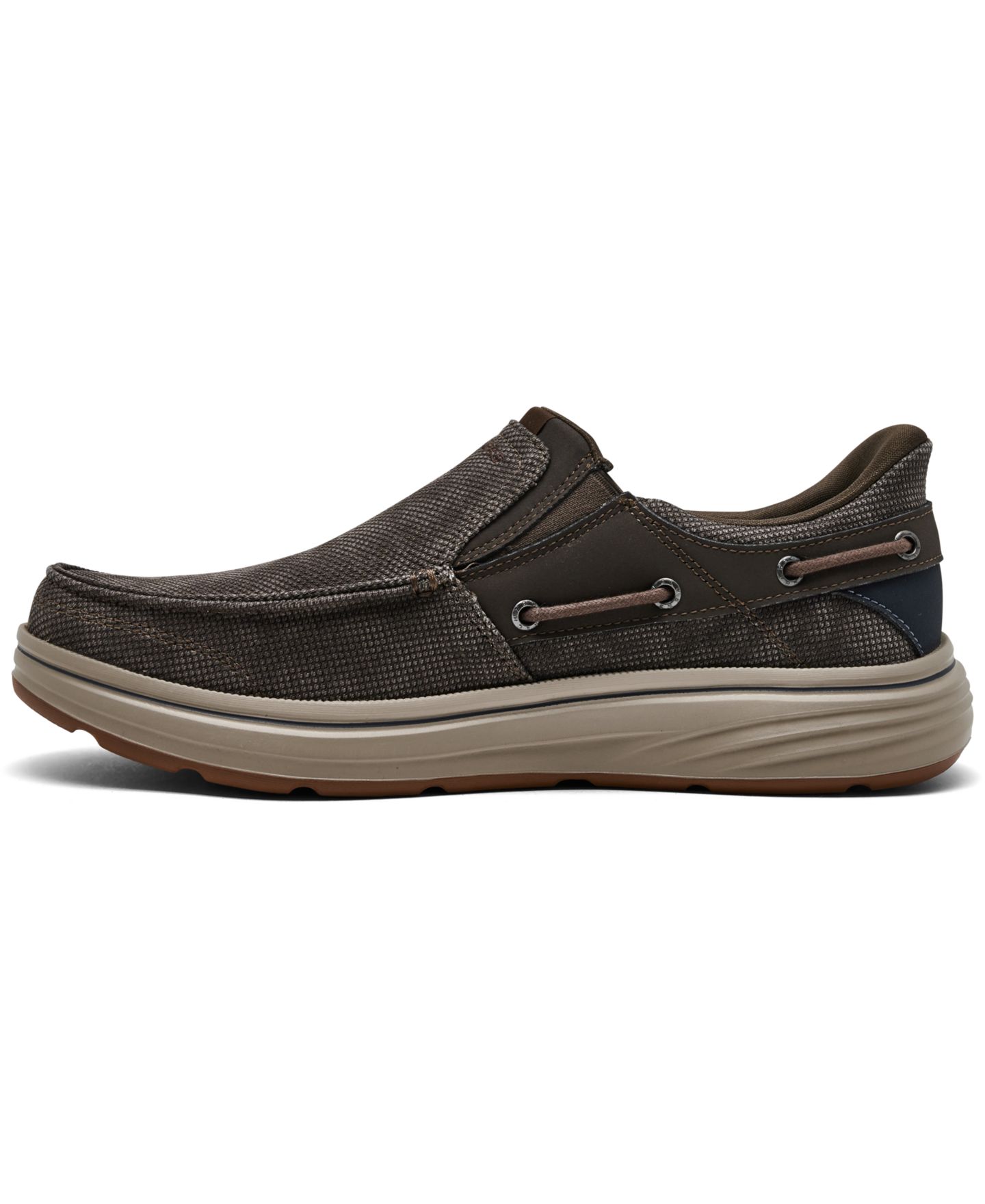 Мужские кроссовки Skechers Slip-in Relaxed Fit: Troutt - Rustic Moc-Toe Casual, цвет: Коричневый — фото 3
