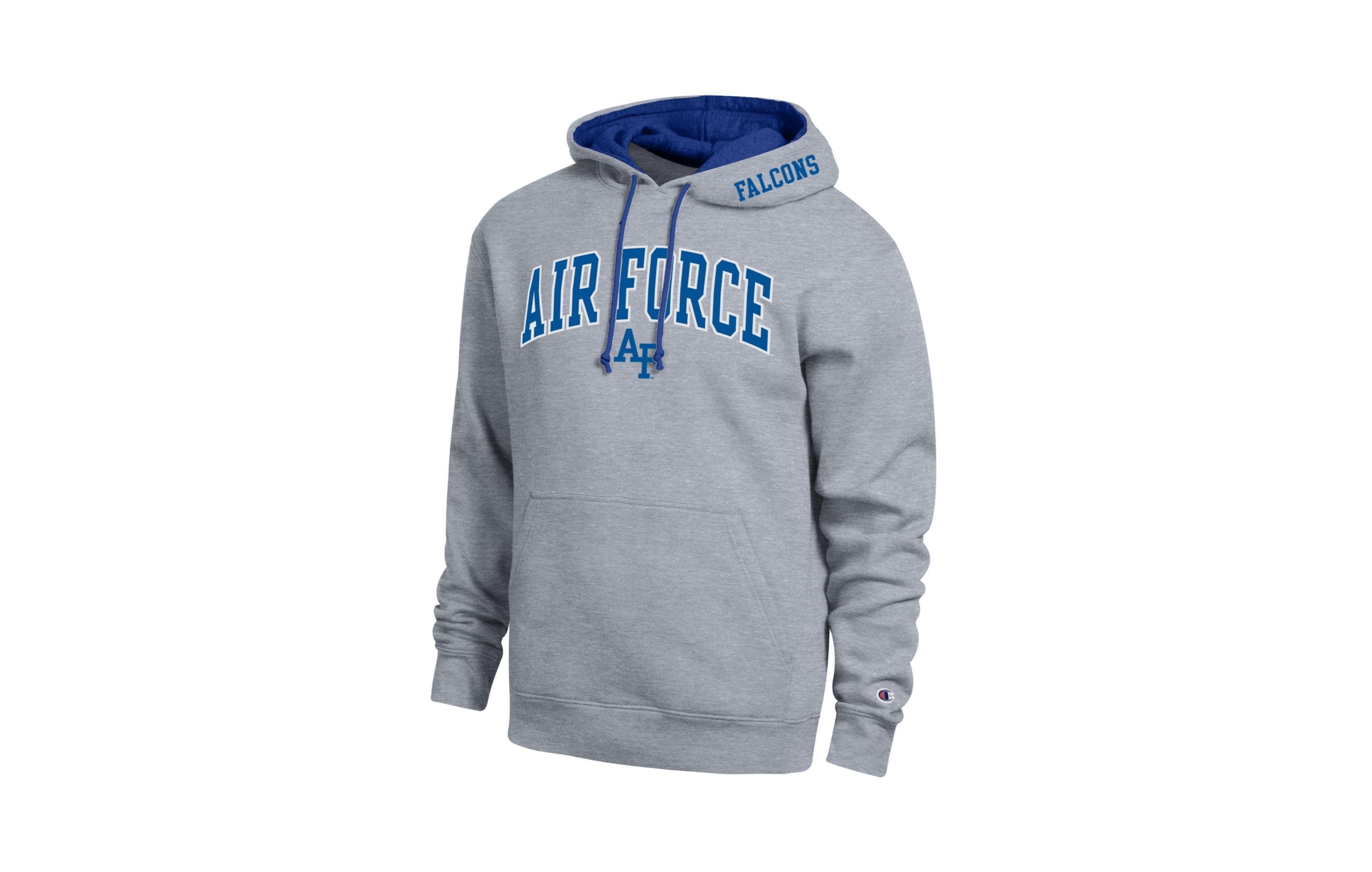 Champion Men's Heather Gray Air Force Falcons Arch Tackle Twill Hoodie