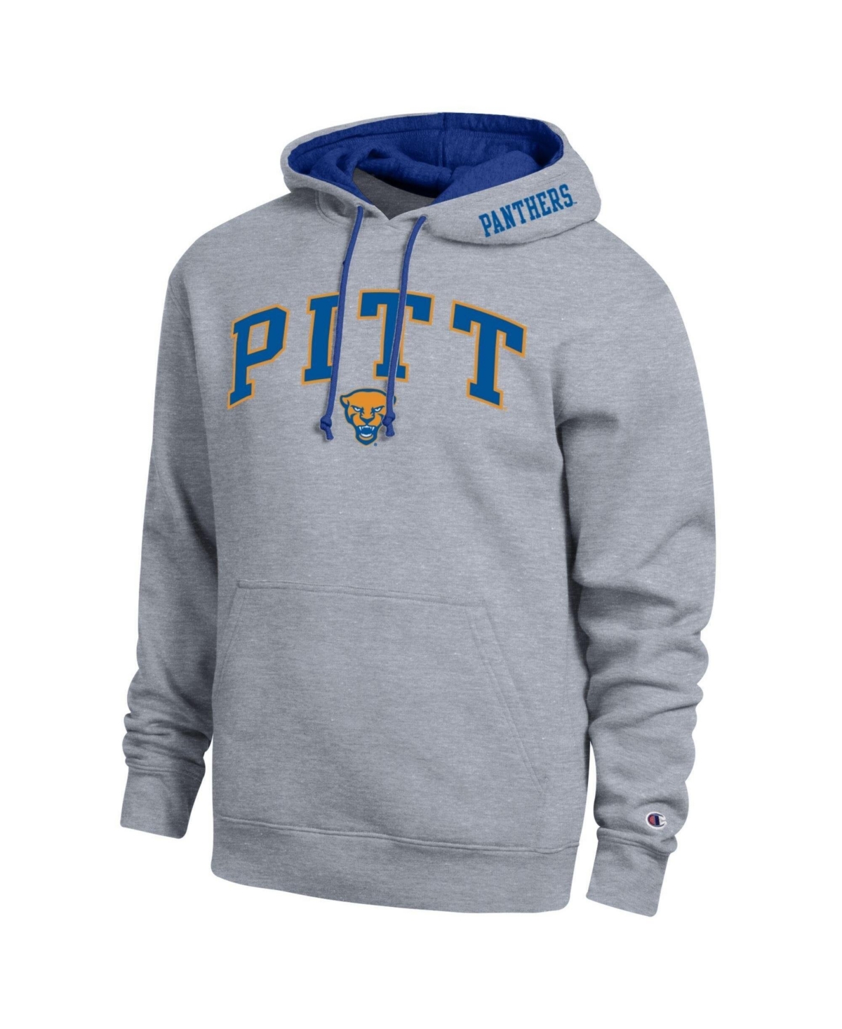 Champion Men's Heather Gray Pitt Panthers Arch Tackle Twill Hoodie - Heather Gray