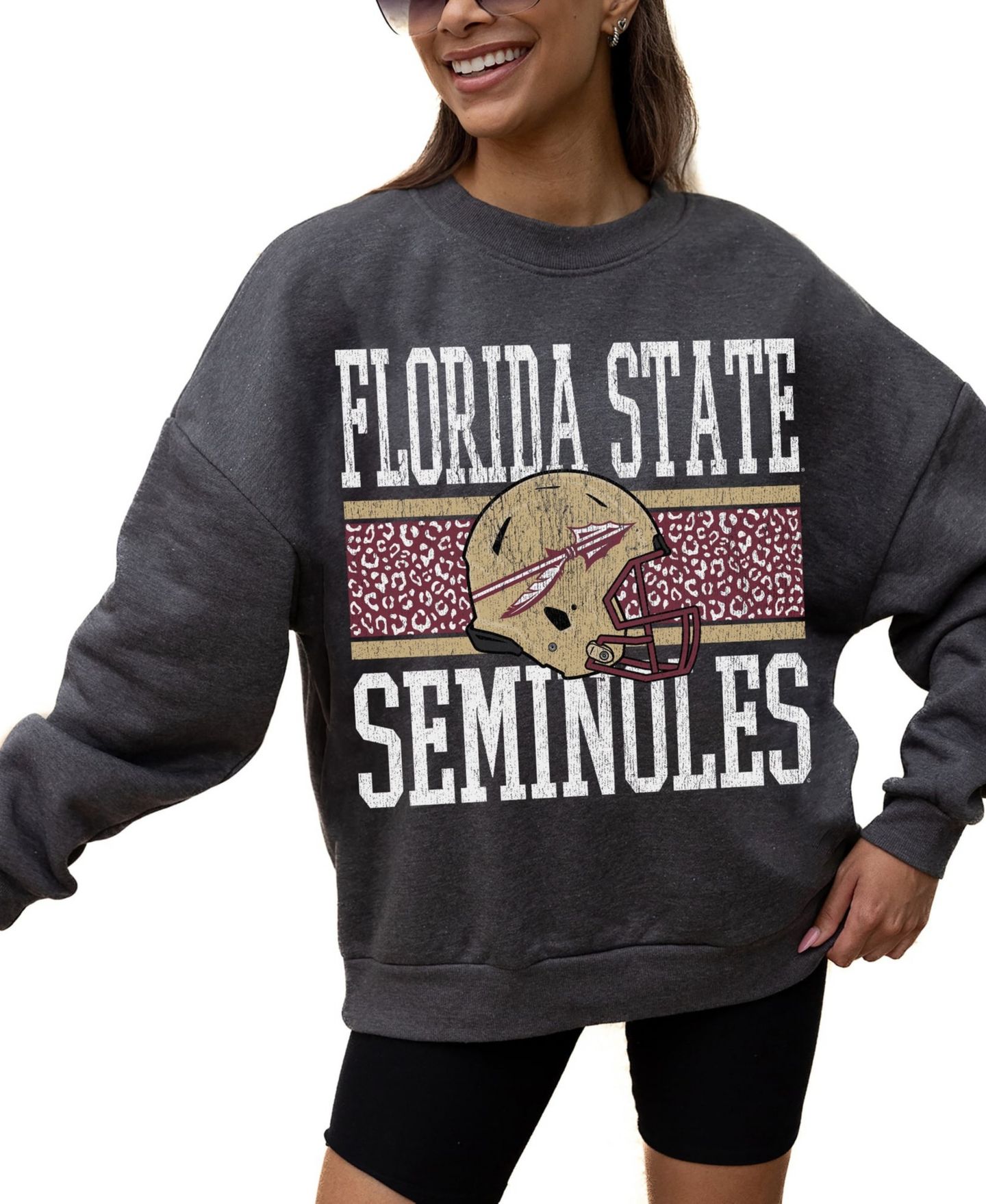 Женская толстовка Gameday Couture Charcoal Florida State Seminoles Premium Fleece Pullover — фото 2