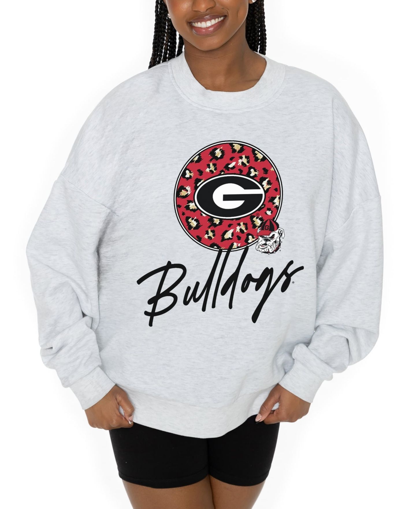 Женская толстовка Gameday Couture Ash Georgia Bulldogs Premium Fleece Pullover — фото 2