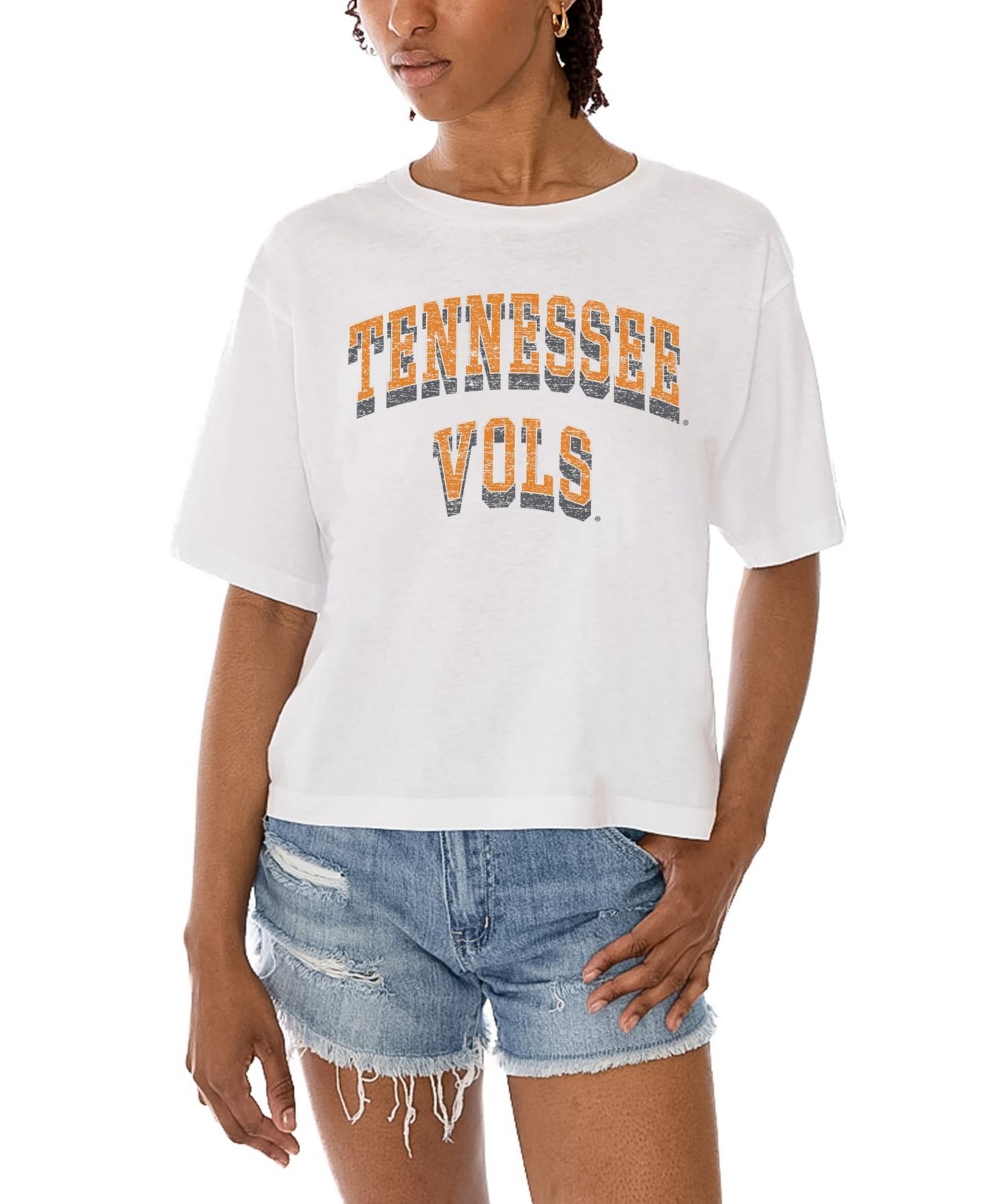 Женская футболка Gameday Couture White Tennessee Volunteers Claim To Fame Boxy Cropped — фото 2
