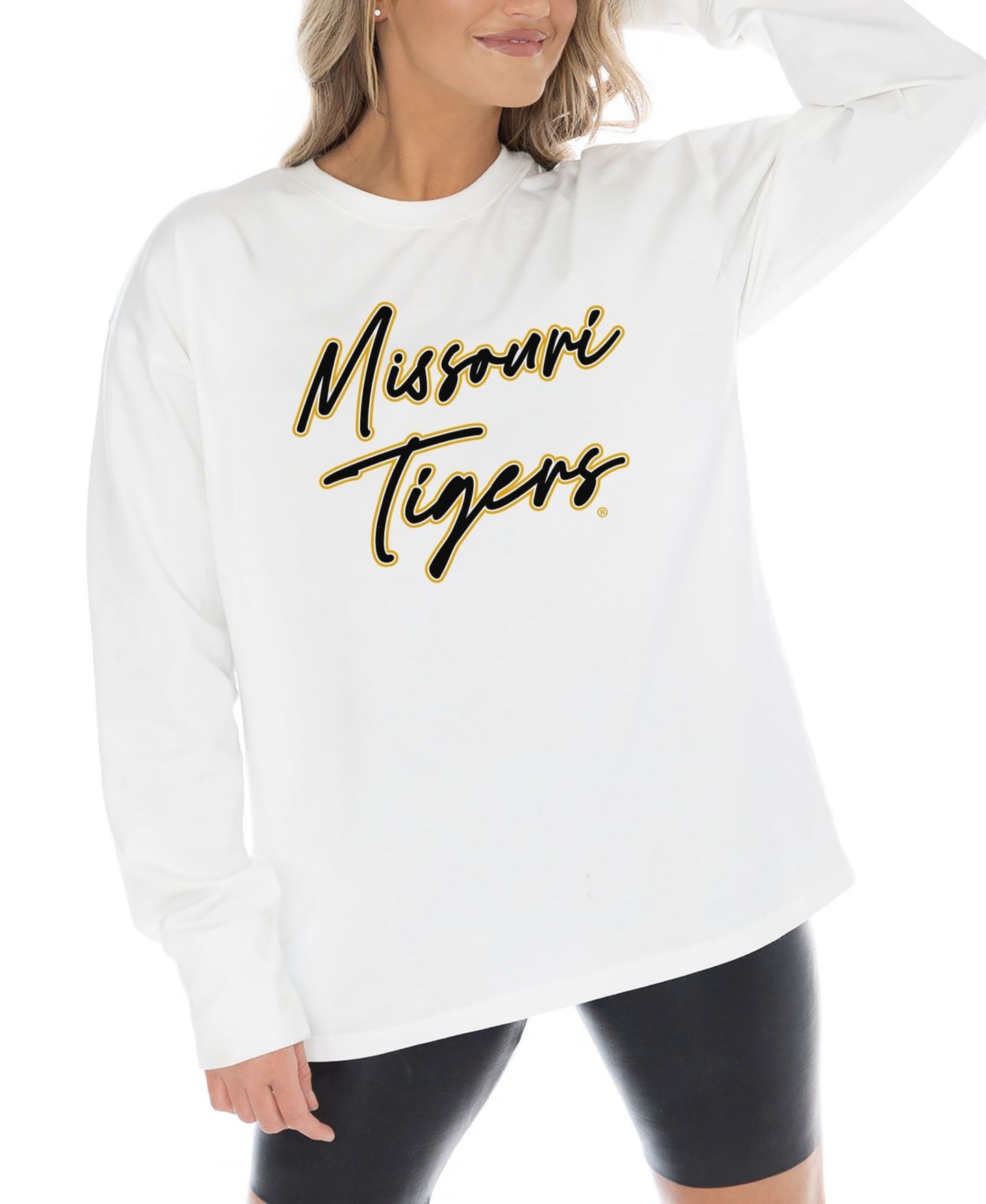 Женская футболка Gameday Couture White Missouri Tigers Midweight Oversized Long-Sleeve — фото 2