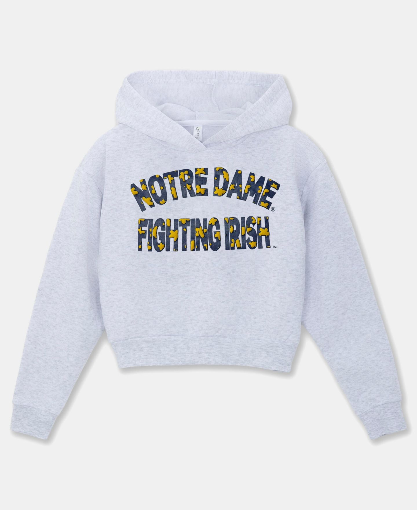 Худи ZooZatz Heather Gray Notre Dame Fighting Irish Cropped для девочек — фото 1