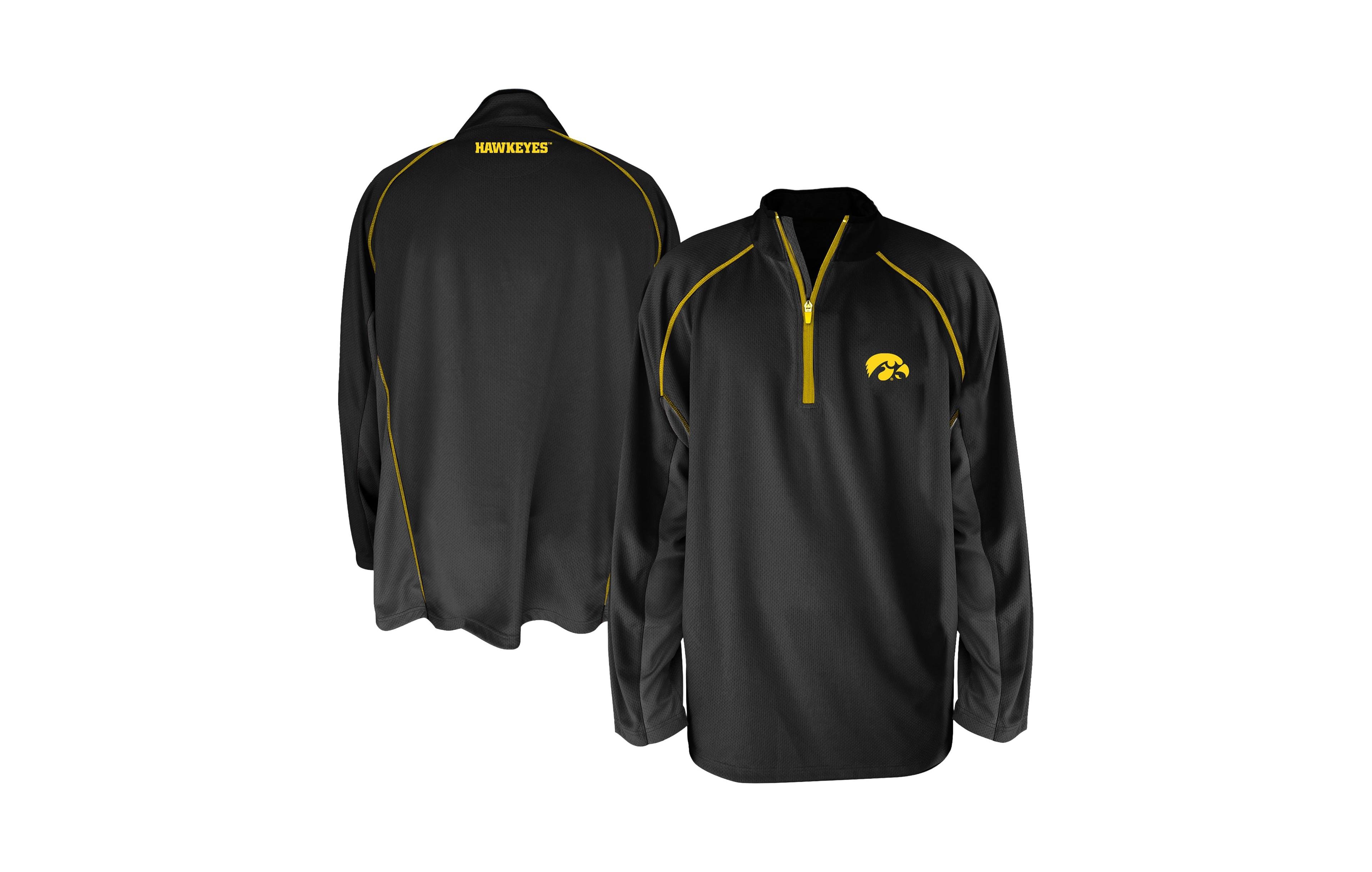Profile Men's Black Iowa Hawkeyes Big & Tall Quarter-Zip Raglan Jacket
