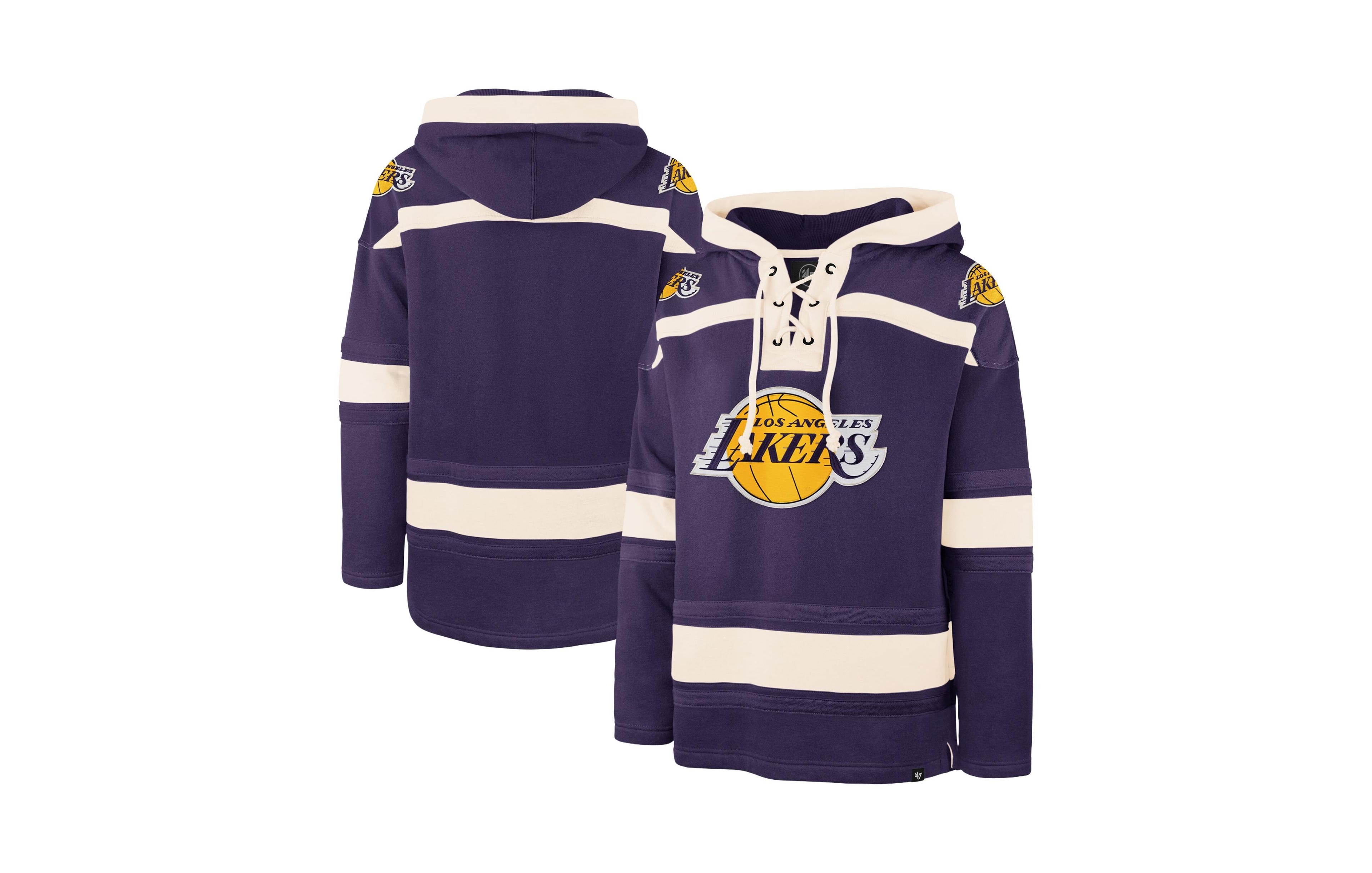 47 Brand Men's Purple Los Angeles Lakers Superior Lacer Hoodie