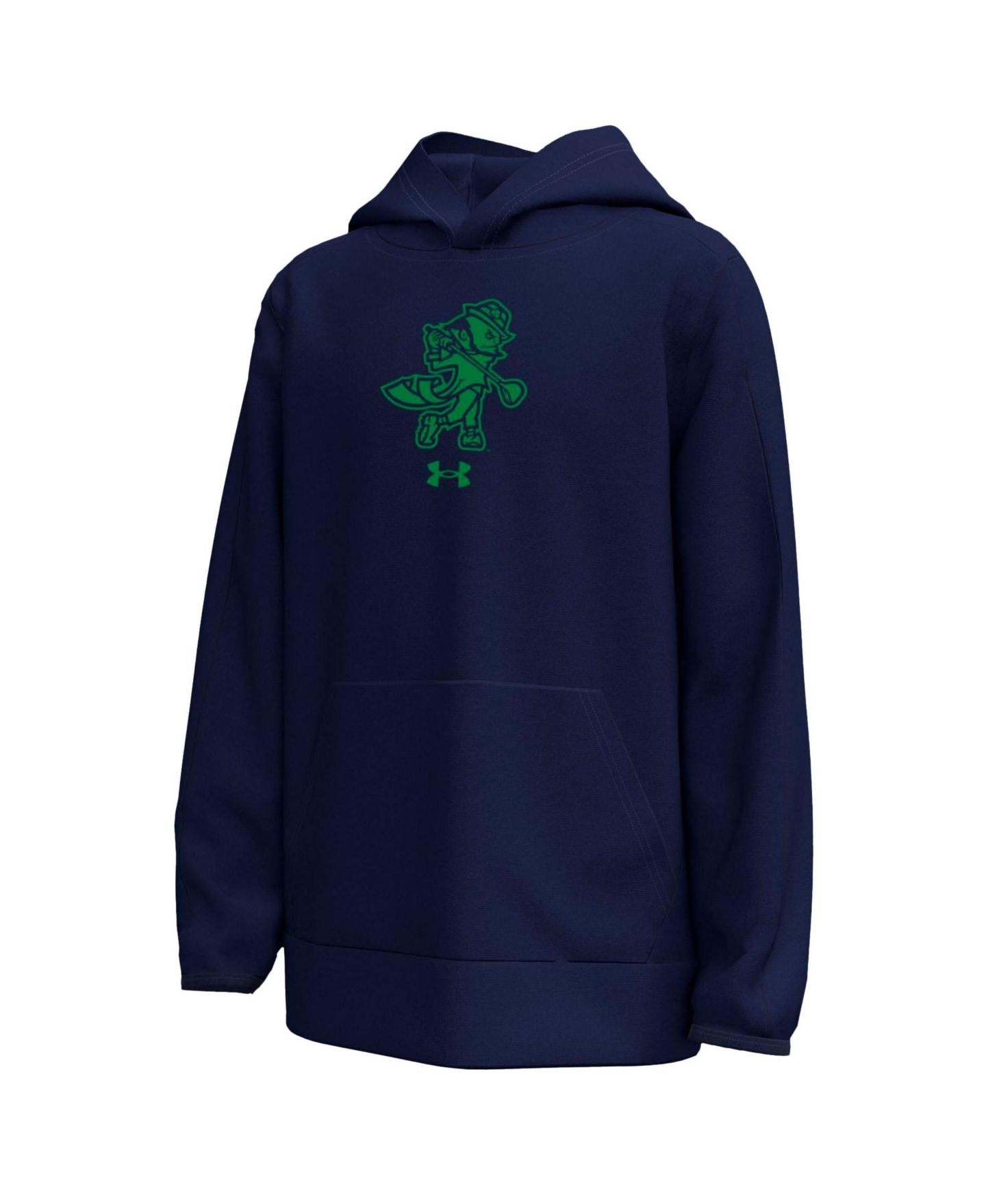 Детское худи Under Armour Navy Notre Dame Fighting Irish Golfing Leprechaun Fleece Performance — фото 2