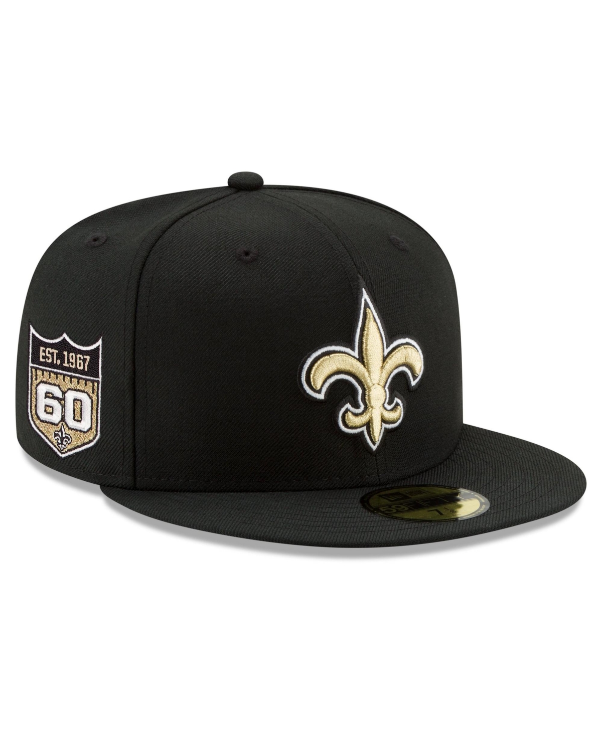 New Era Men's Black New Orleans Saints 60th Anniversary 59FIFTY Fitted Hat - Black