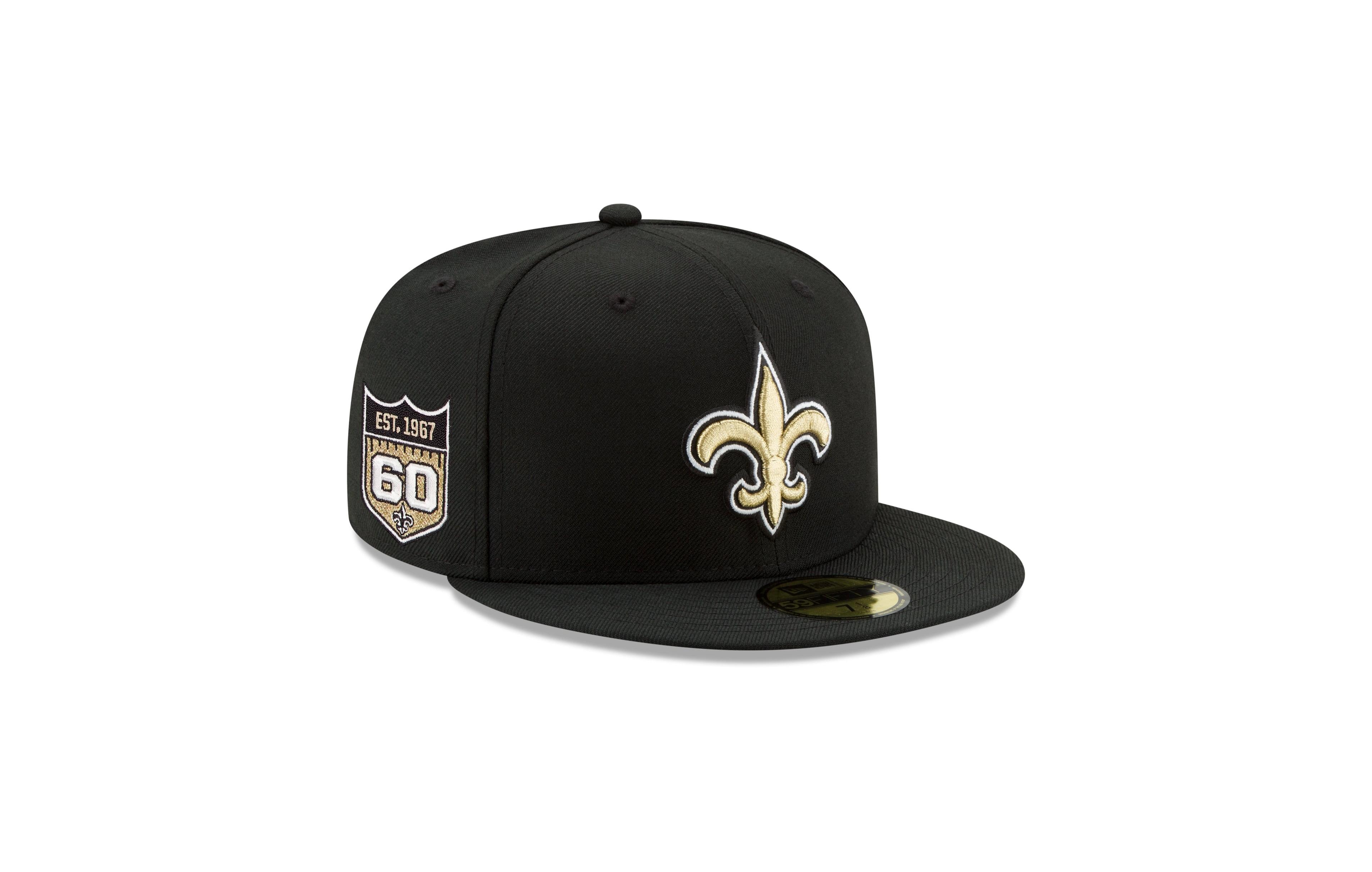 New Era Men's Black Orleans Saints 60th Anniversary 59FIFTY Fitted Hat