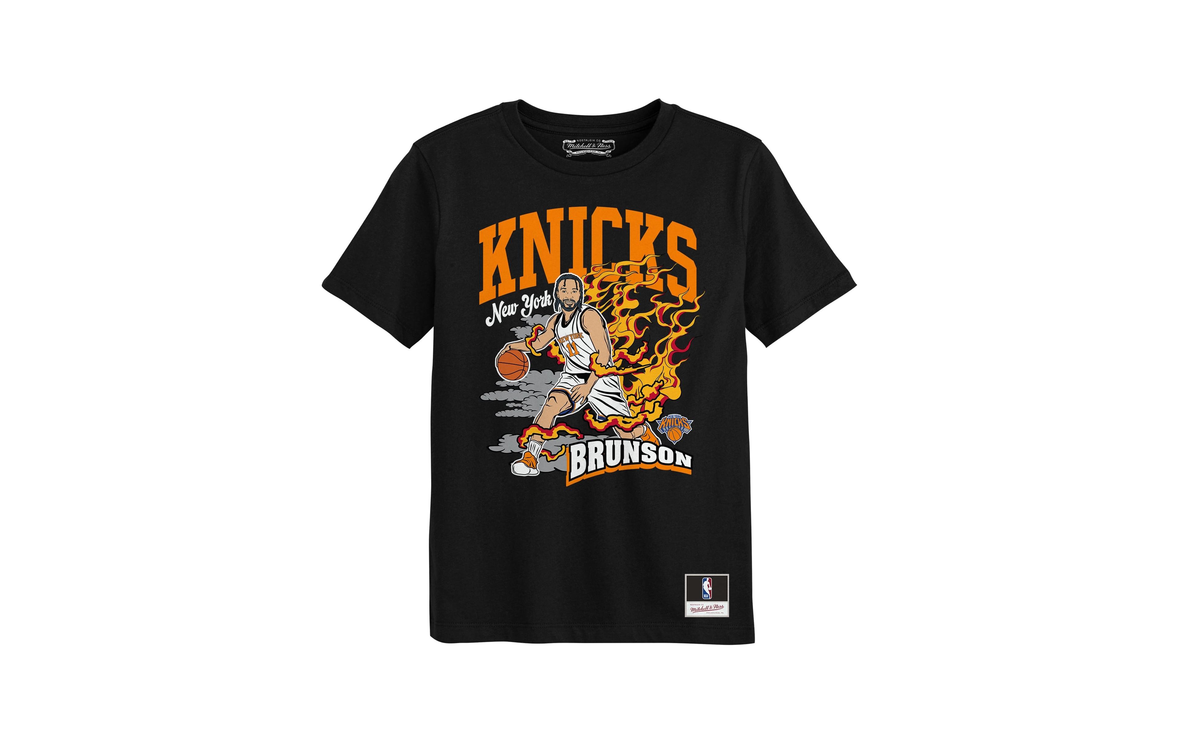 Mitchell & Ness Preschool Jalen Brunson Black New York Knicks Fired Up T-Shirt