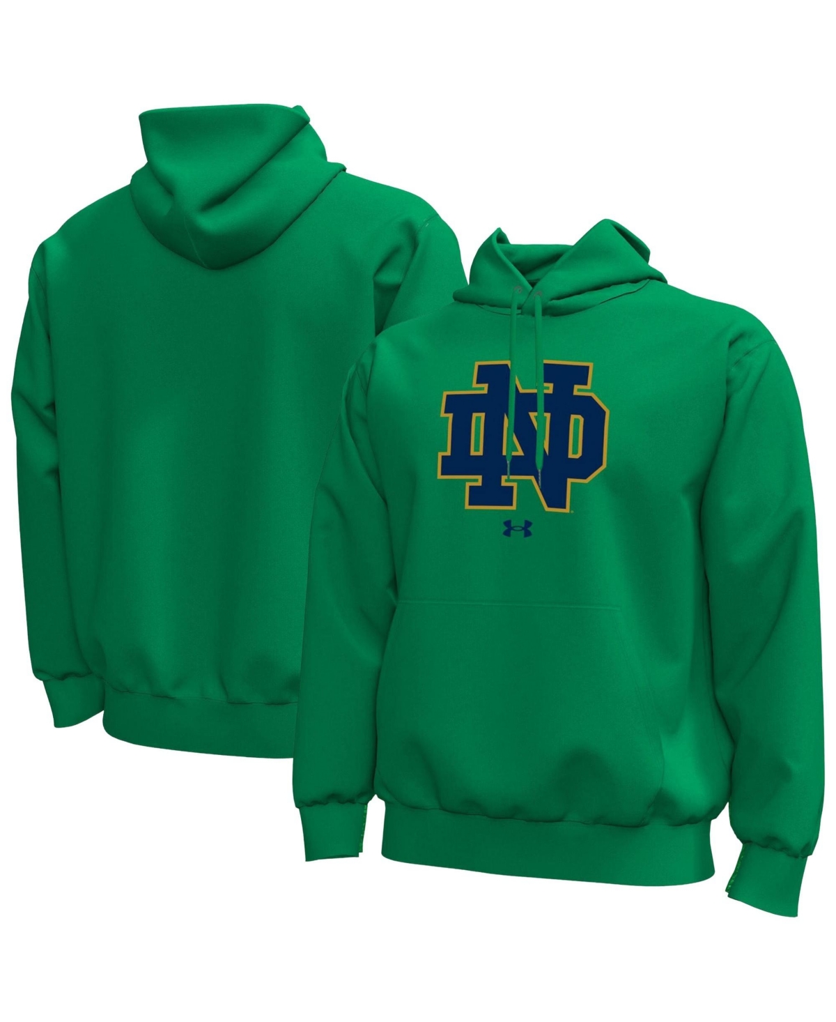 Under Armour Men's Kelly Green Notre Dame Fighting Irish Core Icon Fleece Pullover Hoodie - Kelly Green