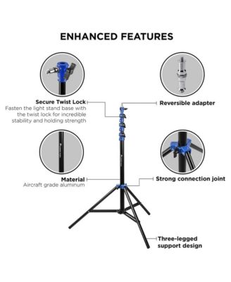 9.5' Blue Color Coded Pro Air Cushioned Light Stand