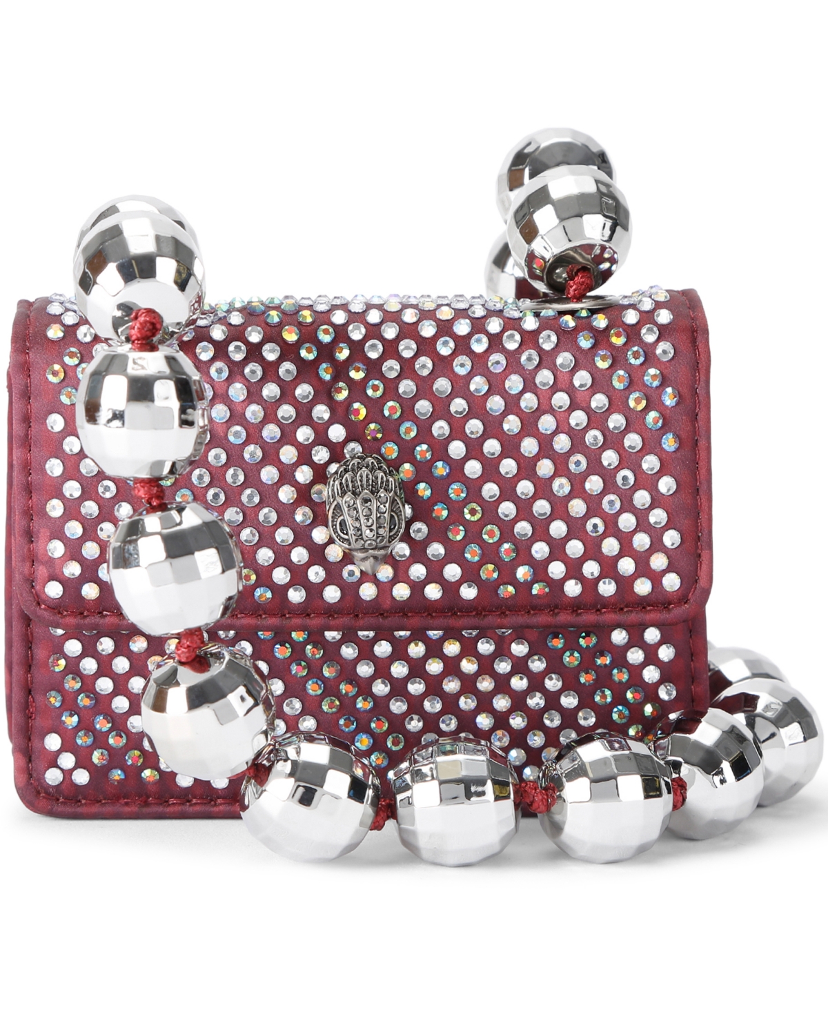 Kurt Geiger London Micro Kensington Beads Mini Crossbody Handbag - Open Red