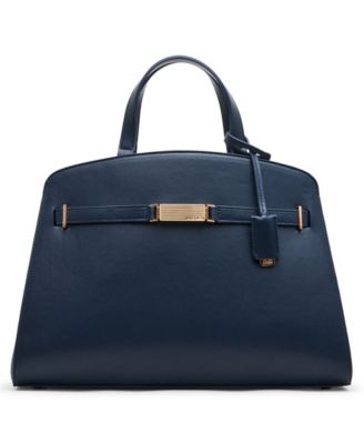 Structured Convertible-Strap Large Satchel Handbag