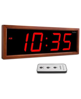 24" Digital LED Display Auto-Dimming Wall Clock