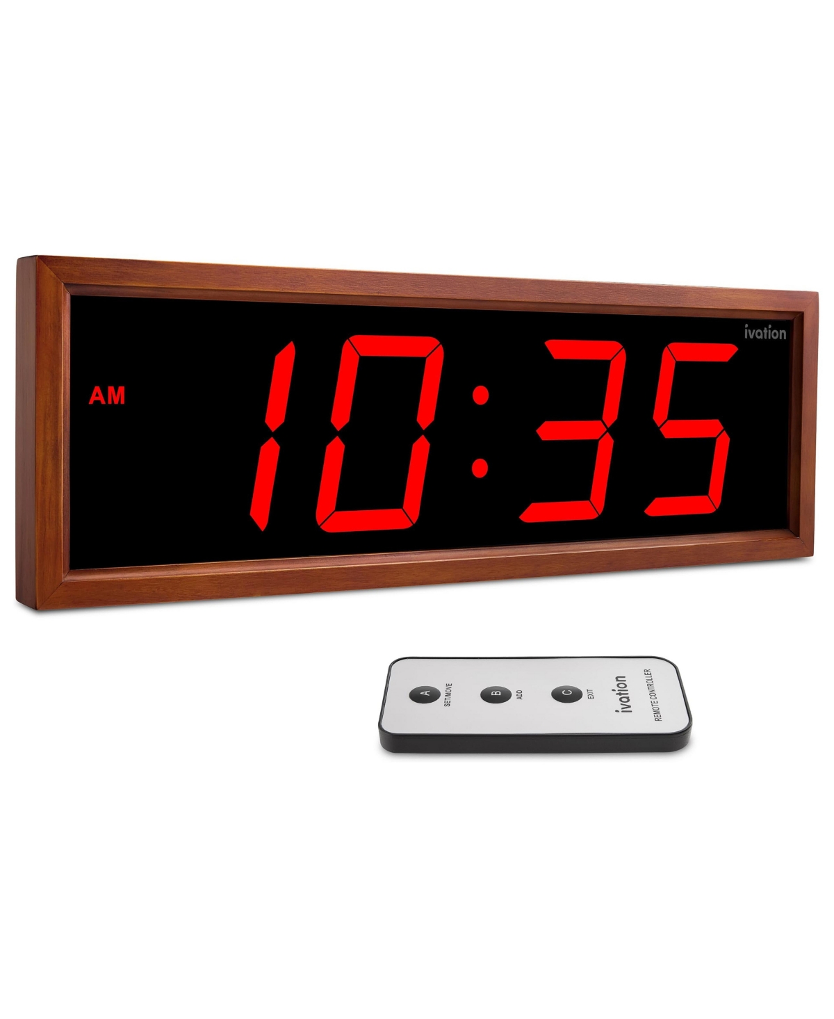 Ivation 24" Digital Led Display Auto-Dimming Wall Clock