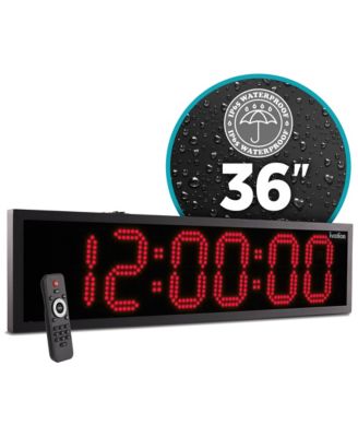36" Waterproof Digital-LED Auto-Time-Sync Wall Clock